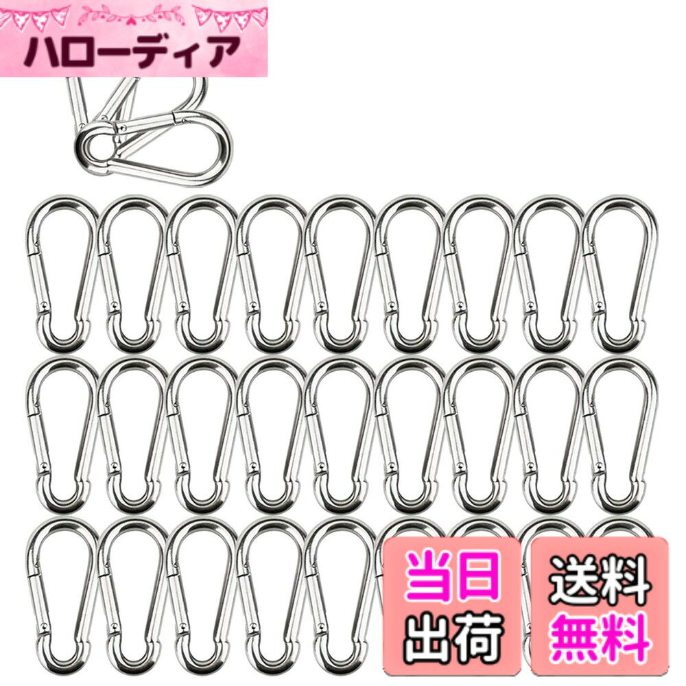 【送料無料】カラビナ 304ステンレス スプリングフック キーホルダー 小型 大型 頑丈 スプリングスナップ 耐荷重 (5cm, 30個セット)