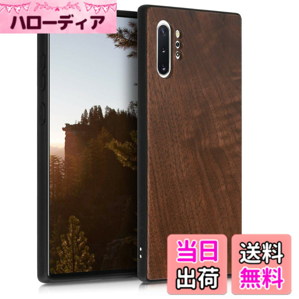 【送料無料】kwmobile スマホケース Samsung Galaxy Note 10 Plus対応 ケース - 木製 携帯ケース TPUバンパー - ナチュラル ウッド スタイル
