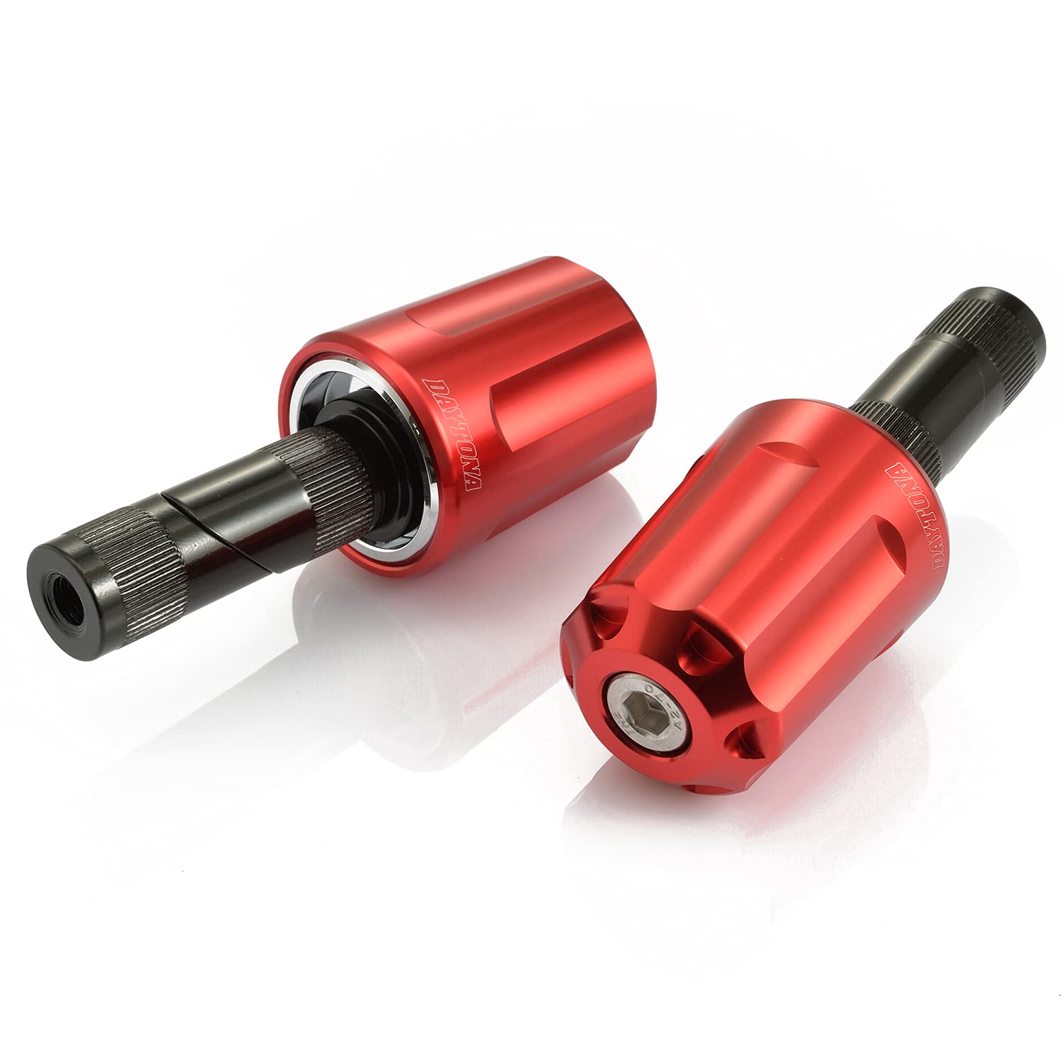 【送料無料】デイトナ(Daytona) バーエンド バイク 汎用 内径φ17-19 ヘビーウェイト アルミビレット リボルバー レッド 99951