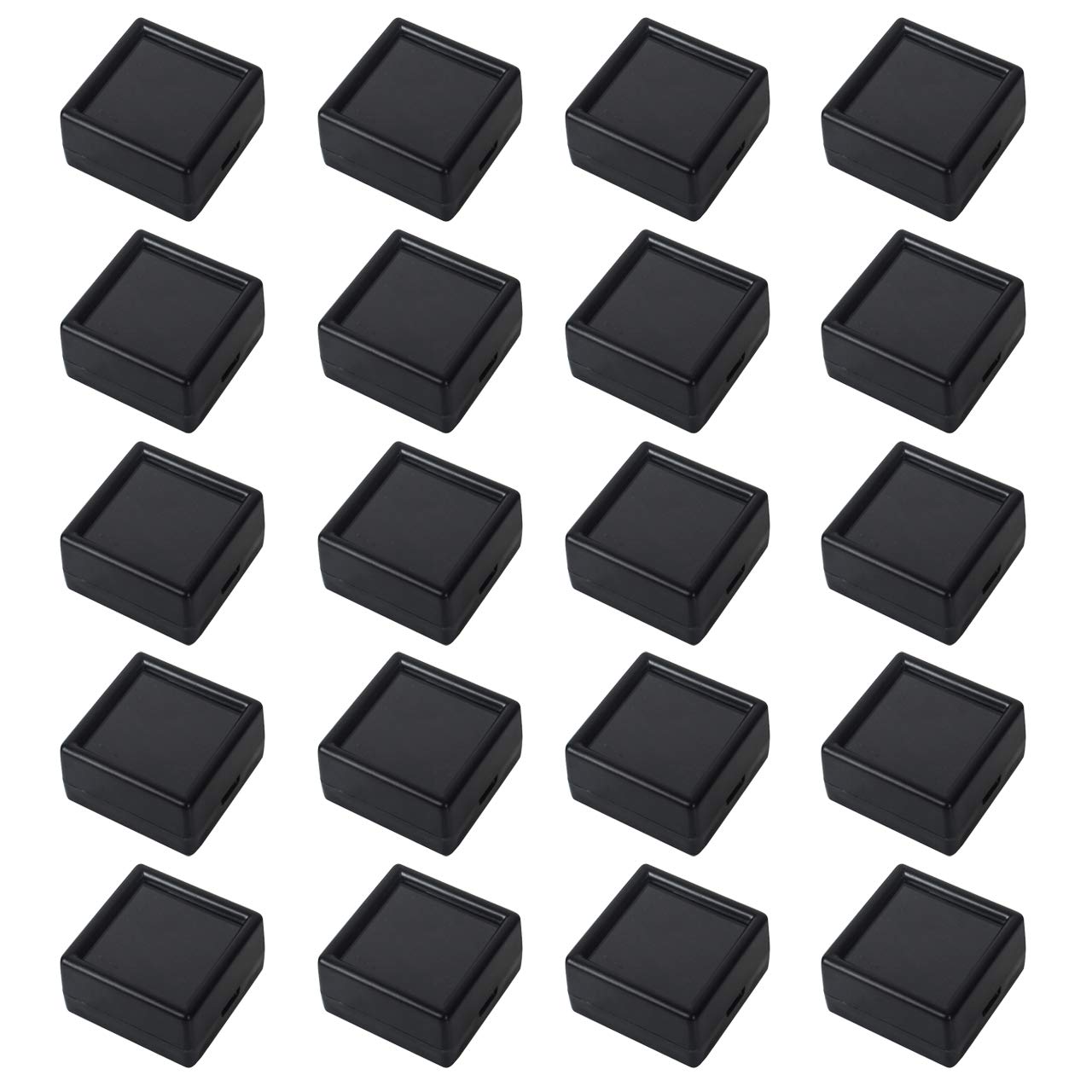 【送料無料】HAMILO ルースケース 宝石 ジュエリー 小物入れ スポンジ入り 窓付き ボックス (ブラック20個)