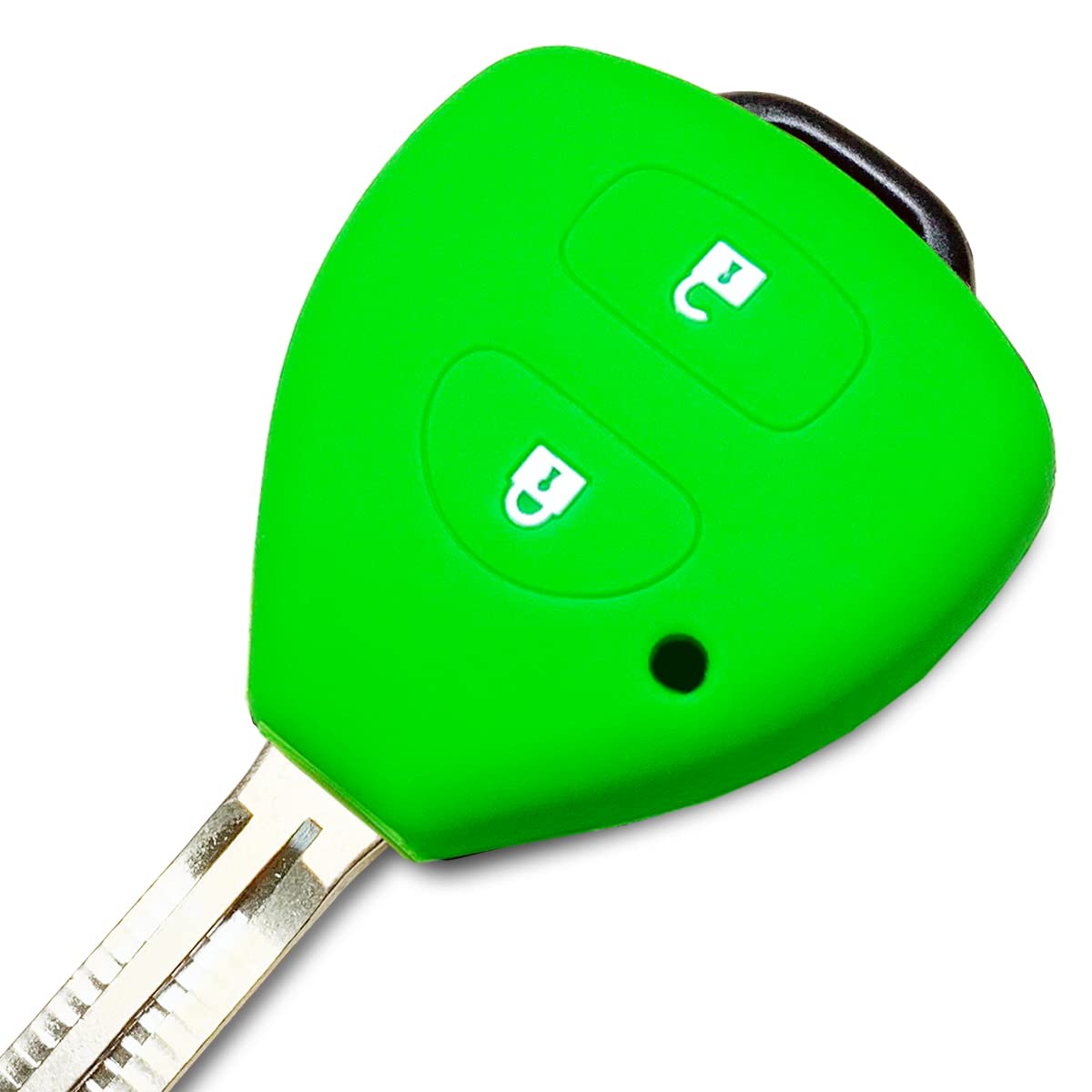 【送料無料】【IKT】トヨタ車用 キーレスキー用シリコンカバー 2ボタン グリーン / 200系ハイエース / ヴィッツ/ウィッシュ/ラクティス/カローラ/など 専用設計でピッタリサイズ 傷防止 さらさらシリコン TOYOTA車用（TKS-002GR）