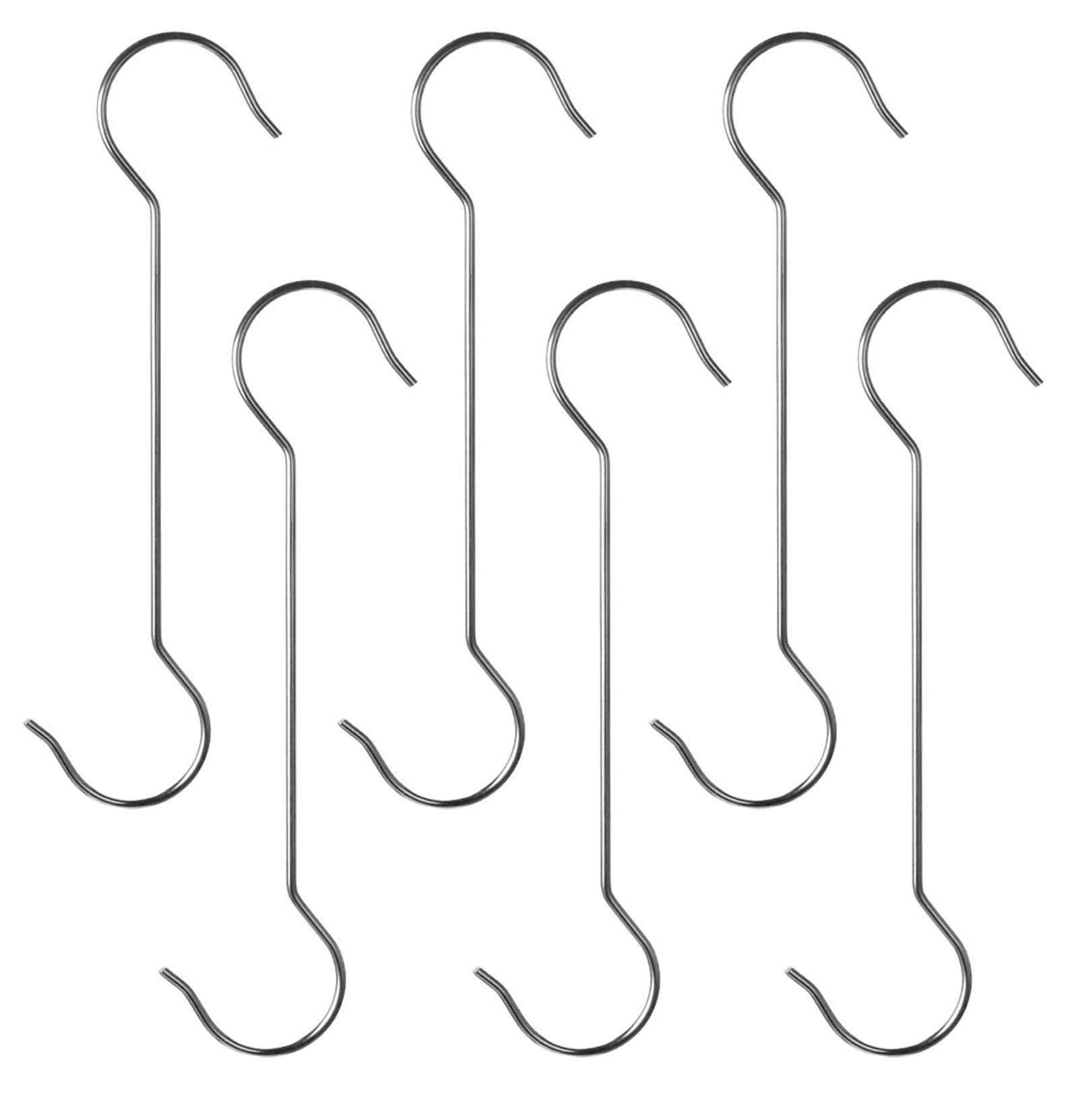 【送料無料】Maydahui S字フック（6個セット 銀色 大 30cm）ステンレスフック 錆防止 ロングフック Sフック 特大 s型 フック おしゃれ 金属 長いフック クローゼット キッチン 風呂場