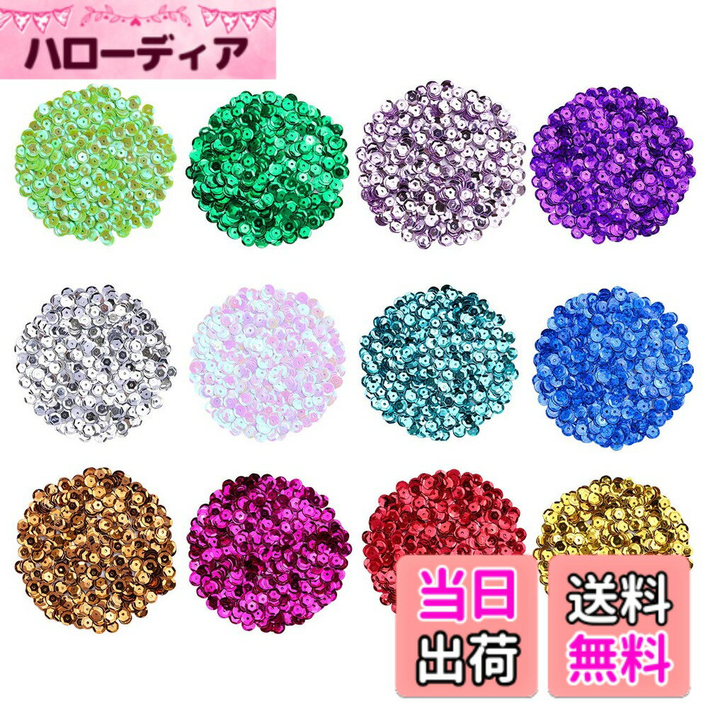 【送料無料】NALERスパンコール スパングル 亀甲型 6mm 約6000枚入れ 12色 ハンドメイド 服飾 手芸 装飾 クリスマス アクセサリー