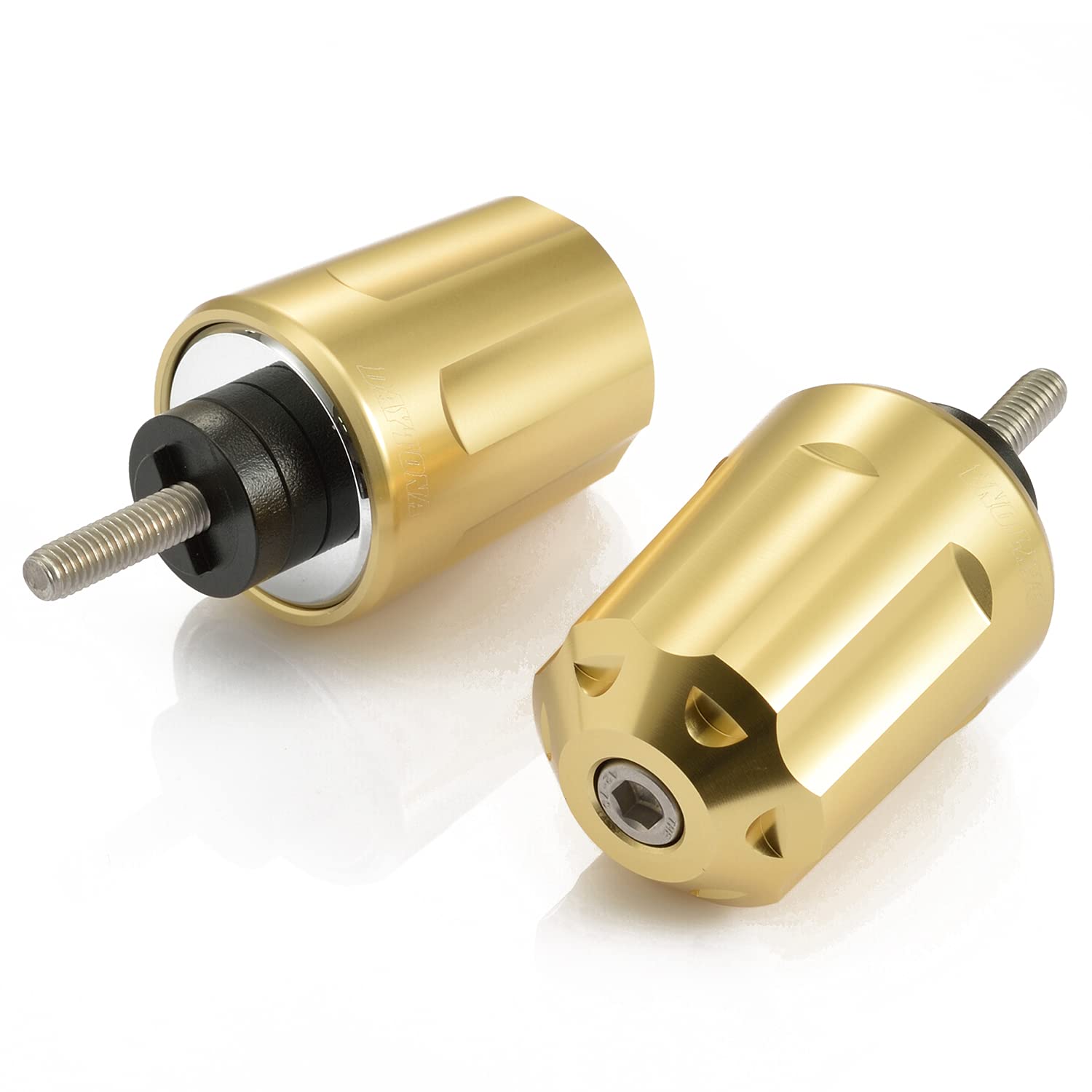 【送料無料】デイトナ(Daytona) バーエンド バイク ホンダ(M6)用 ヘビーウェイト アルミビレット リボルバー シャンパンゴールド 99834