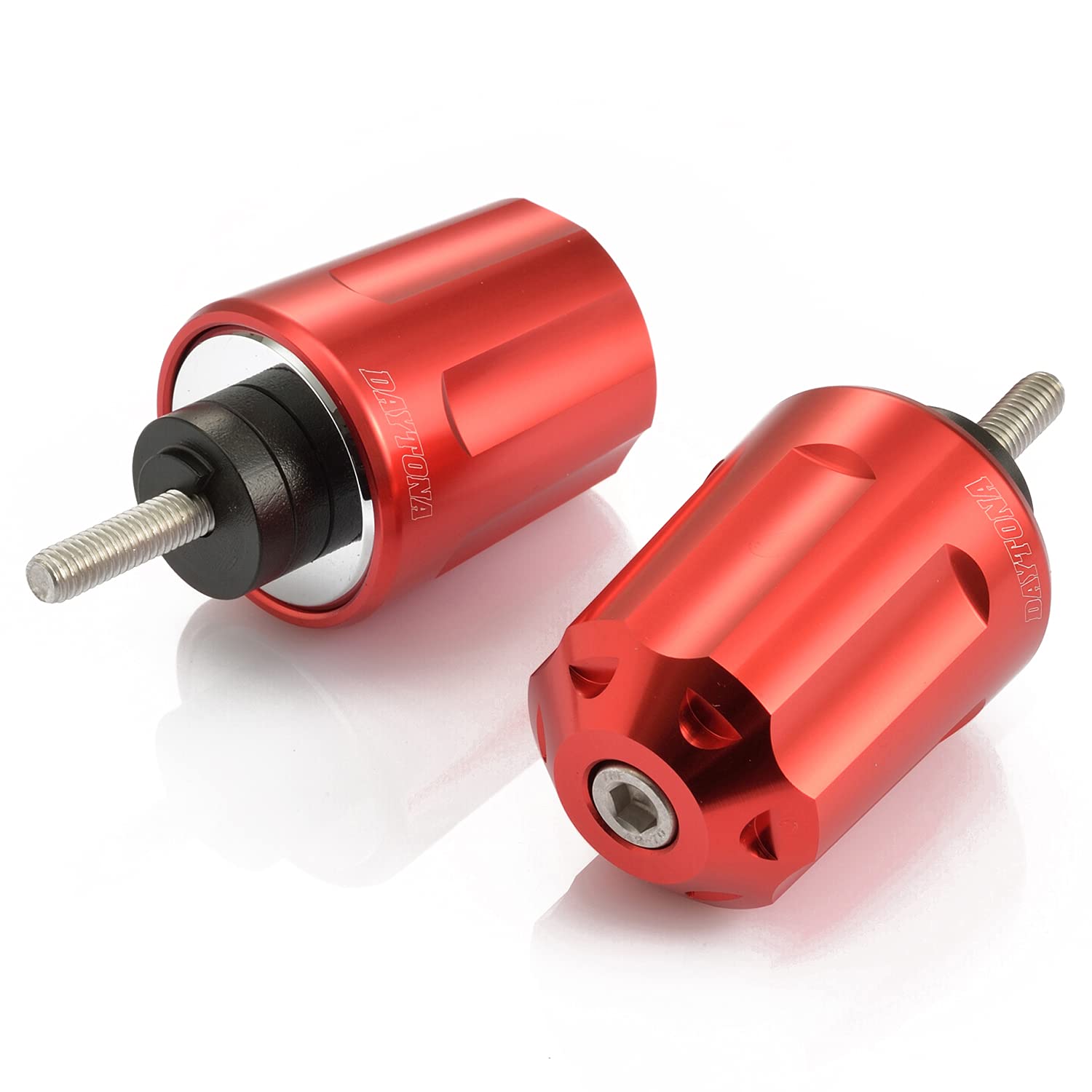 【送料無料】デイトナ(Daytona) バーエンド バイク ホンダ(M6)用 ヘビーウェイト アルミビレット リボルバー レッド 99832