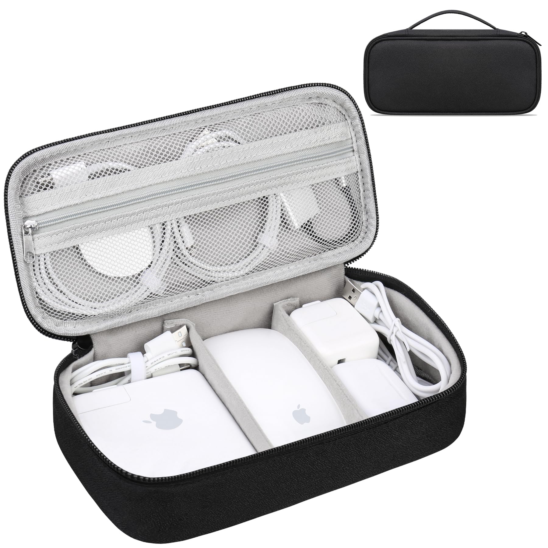【送料無料】Lacdo 電子オーガナイザー 旅行 ケーブル オーガナイザー バッグ ポーチ テック 電子アクセサリー キャリーケース ポータブル ダブルレイヤー 充電器ケース ケーブル、コード、充電器、イヤホン、パワーバンク用、ブラック