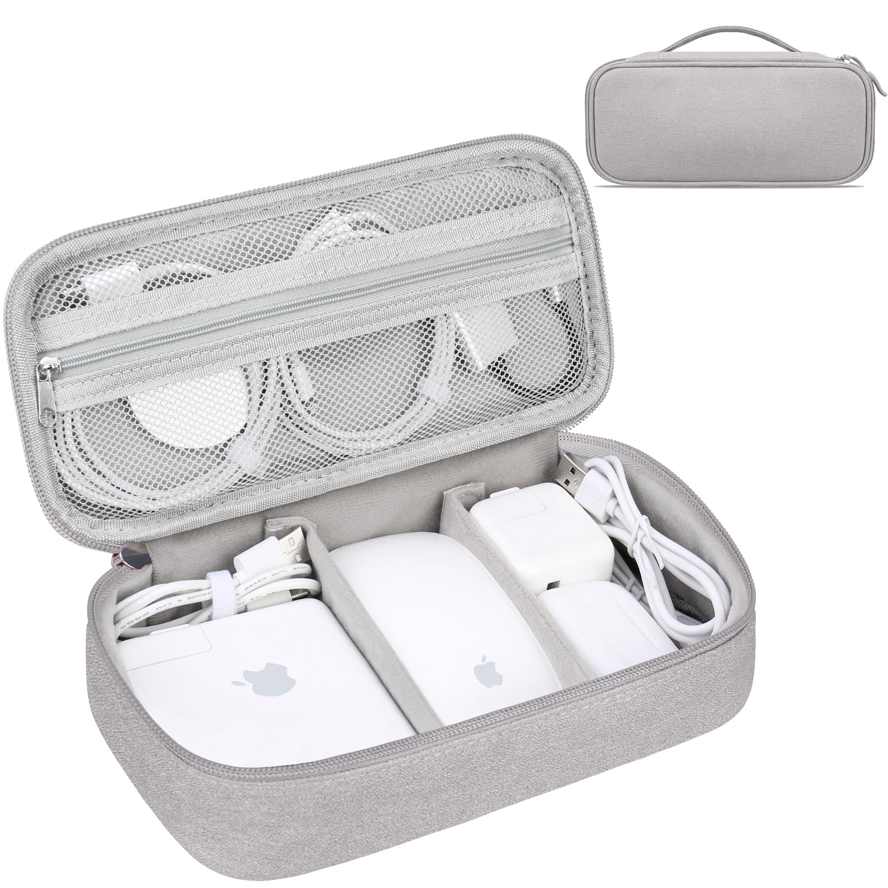 【送料無料】Lacdo 電子オーガナイザー 旅行 ケーブル オーガナイザー バッグ ポーチ テック 電子アクセサリー キャリーケース ポータブル ダブルレイヤー 充電器ケース ケーブル、コード、充電器、イヤホン、パワーバンク用、グレー