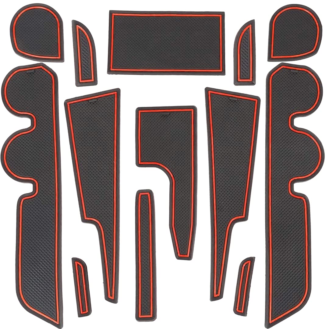 【送料無料】Auovo トヨタ ライズ＆ダイハツ ロッキー 専用 インテリアマット ドアポケットマット（Raize）A200A / A210A (Rocky) A200S A210Sラバーマット 防塵 滑り止め 防汚 13枚 (レッド)