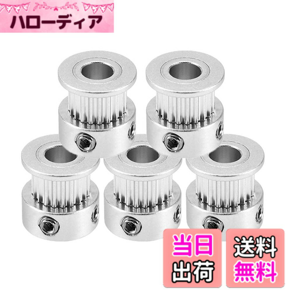 【送料無料】SeonFook 5個 20歯 GT2 タイミングベルトプーリー アルミ 穴径5mm タイミングプーリー 3Dプリンタタイミングベルトに適しています(幅6mm、高さ16mm)