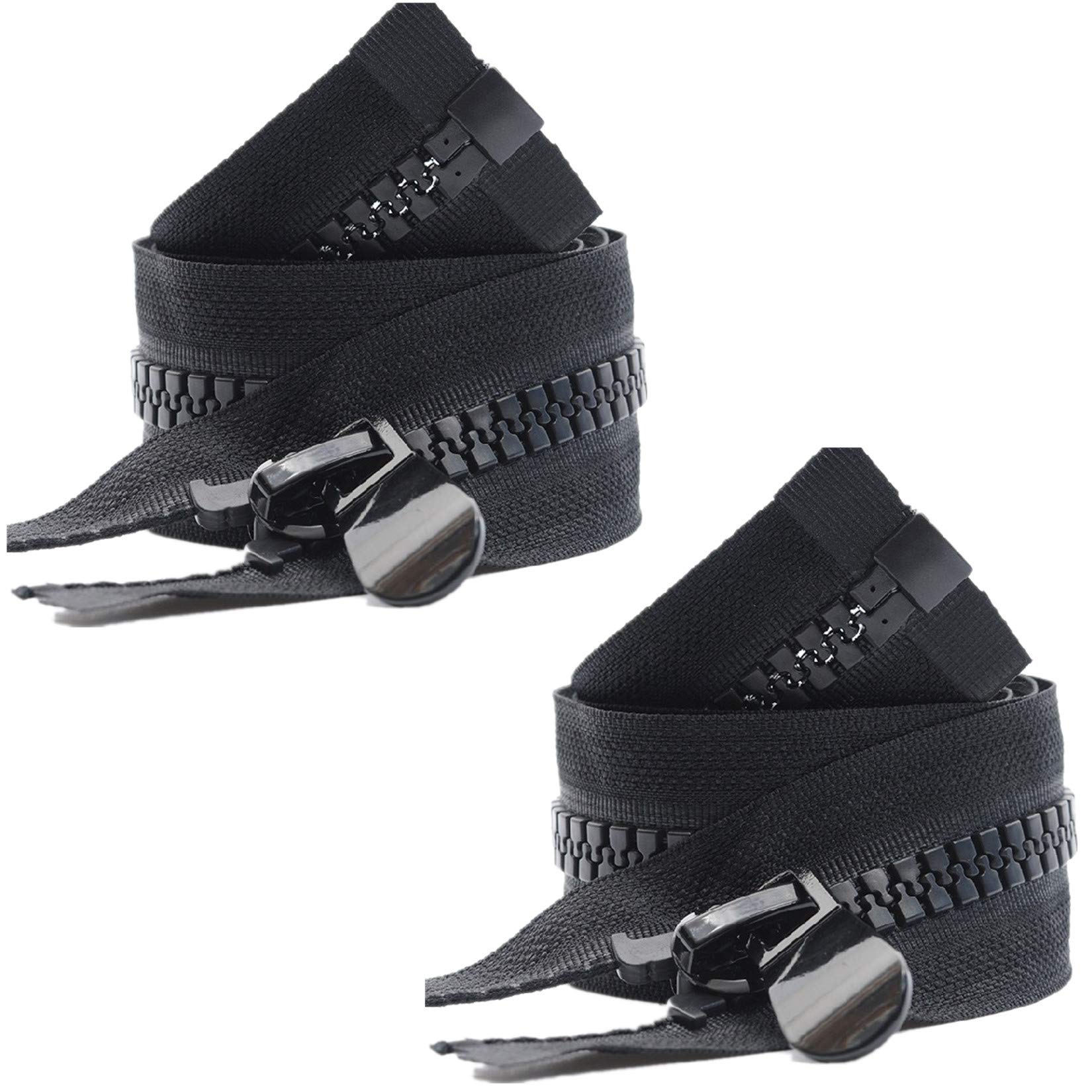 【送料無料】【Wdlife】ファスナー樹脂80 cm #8オープンファスナー 末端開く チャック口を開く樹脂ジッパーは卸売する、DIY 手作り、裁縫、ジ ャケット、ハンドメイド用 服装、手芸、修理、バッグ【黒色2本セット】