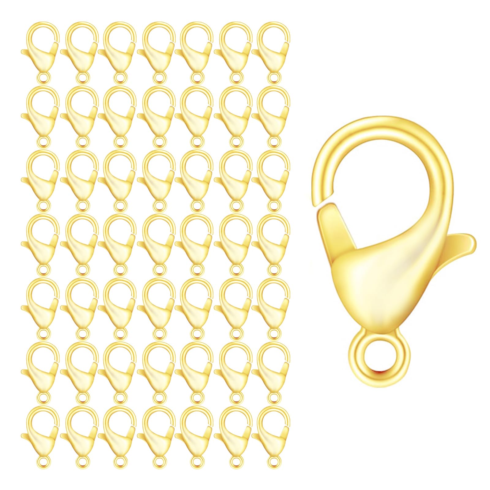 【送料無料】【BEAUTY PLAYER】カニカン パーツ ゴールド 50個セット 21mm メガネチェーン マスクチェーン グラスチェーン ネックレス ブレスレット アンクレット 金具 留め具 アクセサリー ストラップ パーツ ハンドメイド DIY材料 (21mm ゴールド)