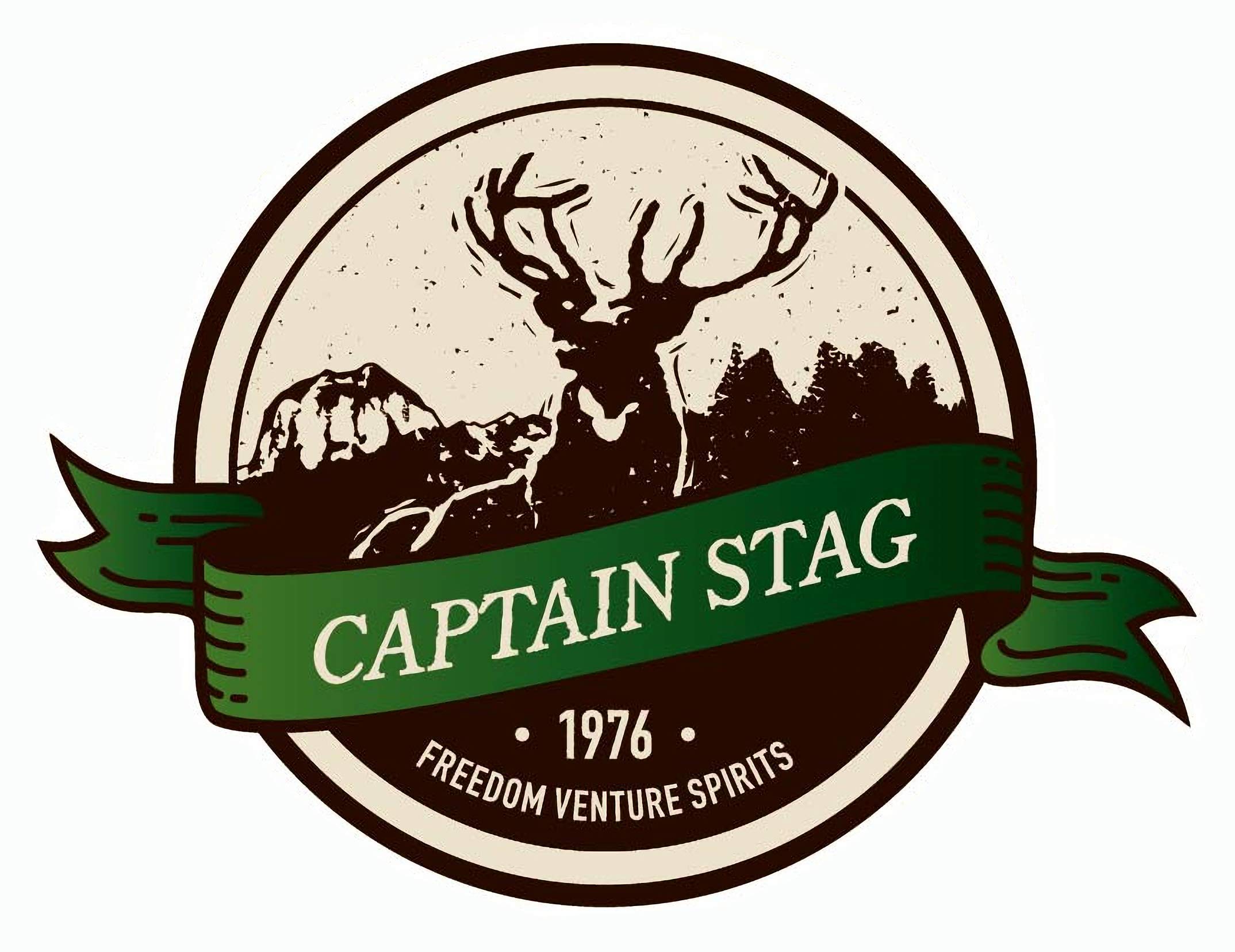 【送料無料】キャプテンスタッグ(CAPTAIN STAG) ステッカー シール CSデザインステッカー 【リボンバッジ・G】 75x57mm UM-1547