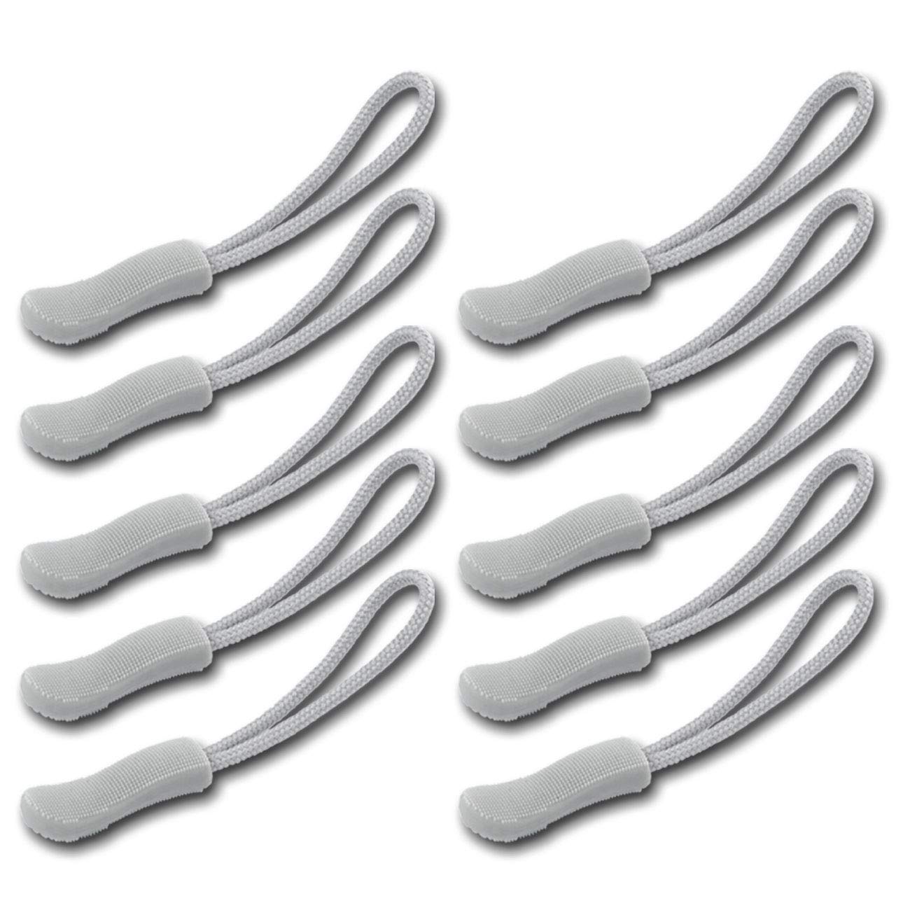 【送料無料】DYZD ジッパータブ ファスナー 交換用 ジッパープル 引き手 10個セット (10P, グレー)