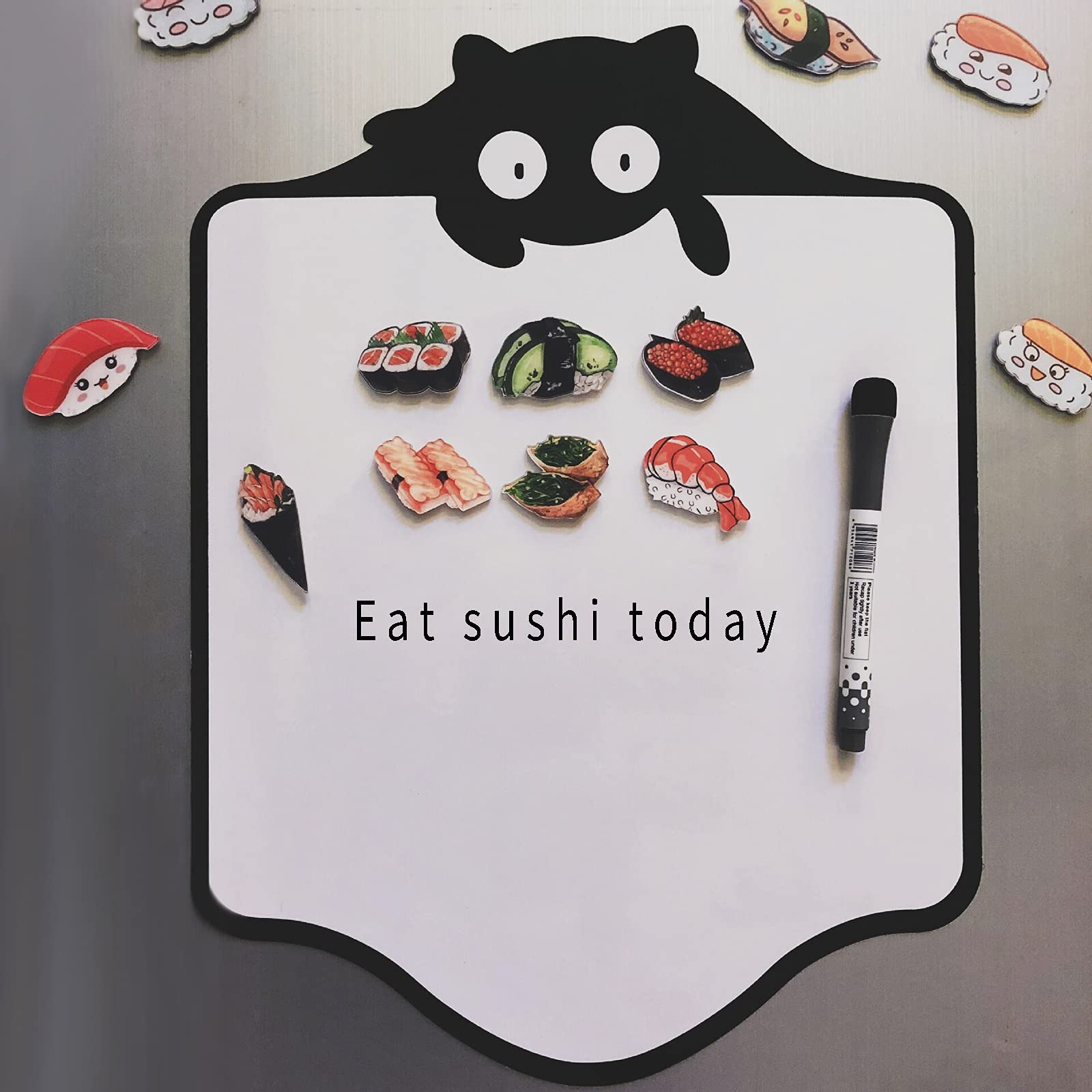 【送料無料】冷蔵庫 ホワイトボード シート 吸着 マグネット 金属面に貼る メモ 掲示板 伝言板 40*30cm 拭き取りやすい 黒猫 可愛い オフィス 家族 冷蔵庫用 在宅勤務 会議 ホワイト