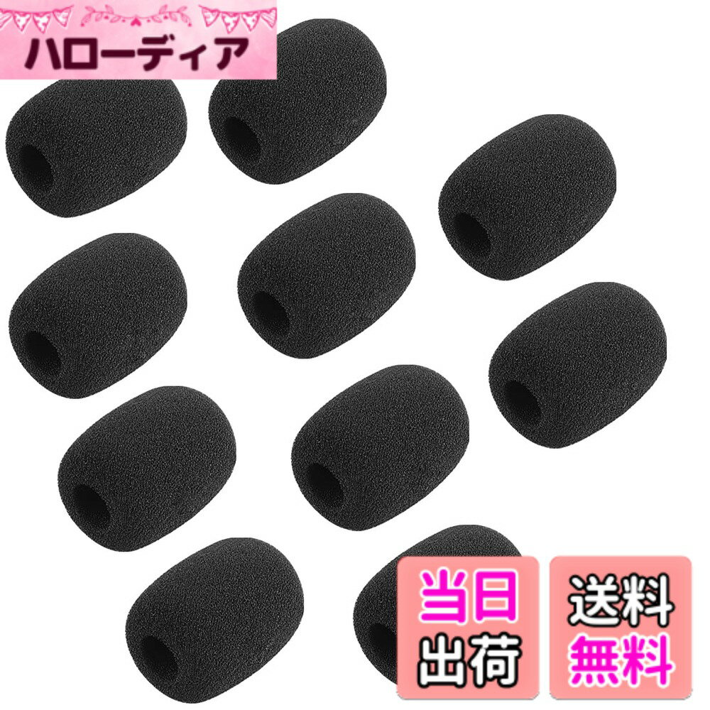 【送料無料】Geekria 10個セット 内径10mm ゲーミングヘッドセットマイクスポンジ ウィンドスクリーン ヘッドセット マイク インカム ピンマイク スポンジ 防風 雑音防止 ブラック