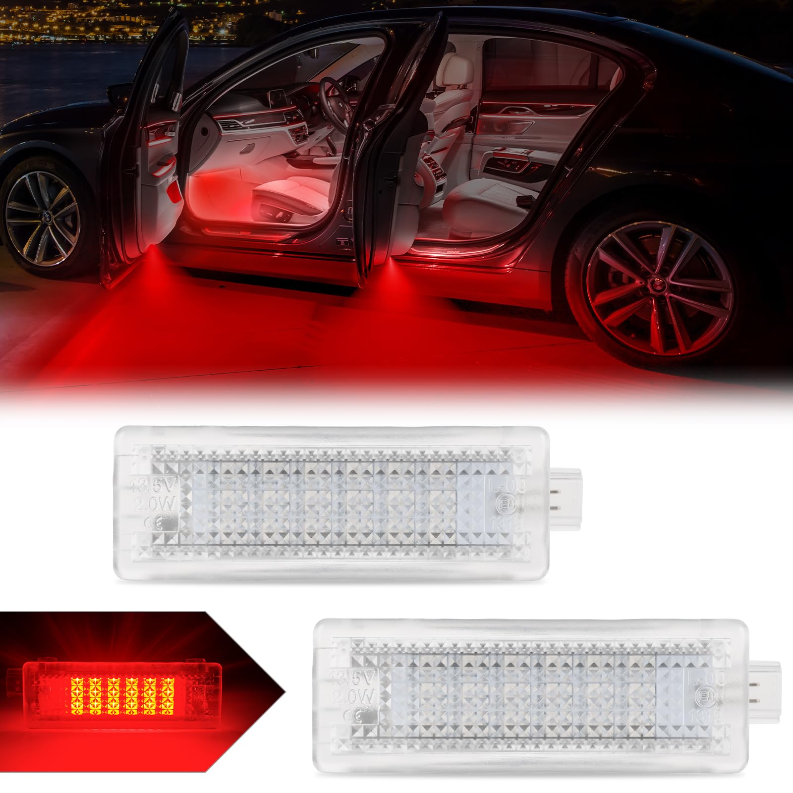 【送料無料】POPMOTORZ LED カーテシランプ 適応 BMW ミニクーパー R50/R52/R53/R55/R56/R57 E81 E87 E90 E92 E93 F10 E60 E61 E63 E64 F10 X1 X3 X5 X6 Z4