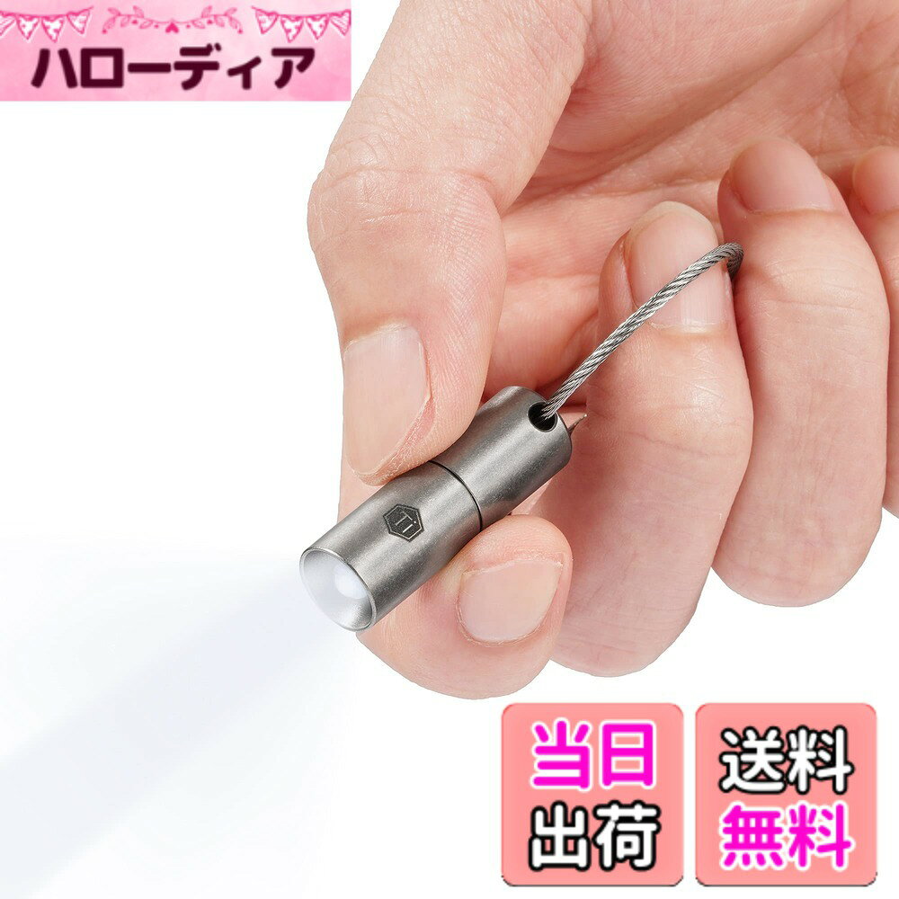 【送料無料】KeyUnity ミニ懐中電灯 電池式 長さ33mm KF00 キーライト 小型 led チタン合金製 フラッシュライト 超ミニサイズ キーリング付き ハンディライト ボタン型電池対応 IPX8防水 キーホルダー ライト 防災 散歩 キャンプ 緊急用 アウトドア hellodear-10969756 ハローディア楽天市場店 パッケージ画像