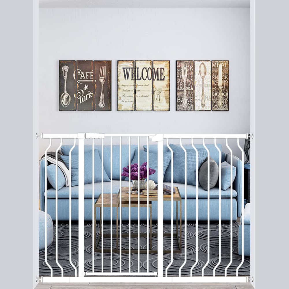 【送料無料】Seogva ベビーゲート ハイタイプ 高さ103cm 拡張フレーム付き 自動ロック 高さ100cm以上つっぱり式 穴開け不要 前後90度開閉 セーフティー安全ゲート 扉開閉式 二重ロック ブラック ホワイト 設置幅125-153cm