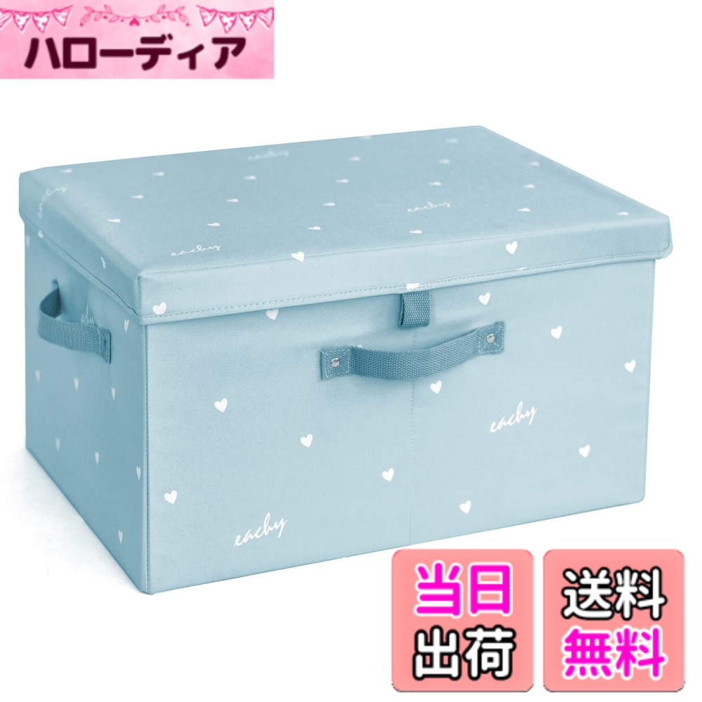 【送料無料】NEOVIVA 収納ボックス ふた付き かわいい 折りたたみ おもちゃ 衣類 小物 蓋付き収納ボックス 収納ケース 衣装ケース バスケット 収納箱 おもちゃ箱 SOLA ブルー S