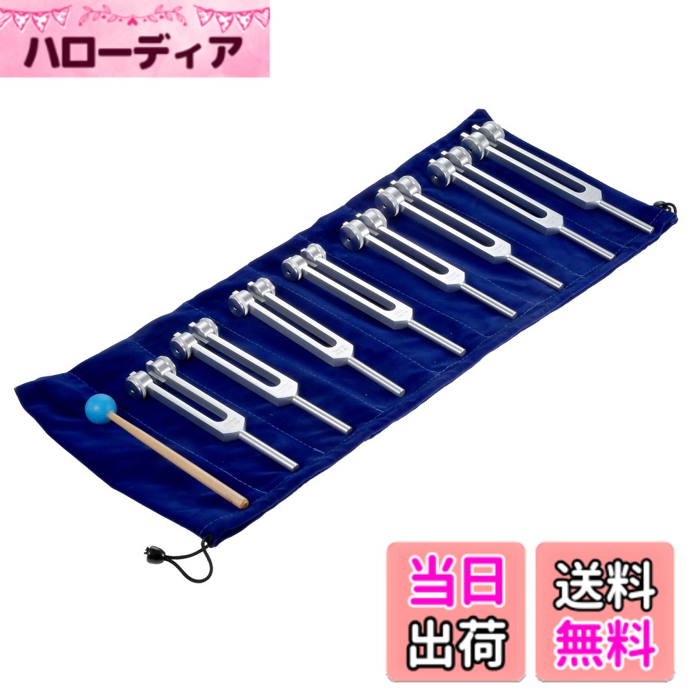 【送料無料】Dreld チャクラ 音叉セット ソルフェッジオ音叉のセット DNA修復ヒーリング サウンドセラピーツール 音叉8個＋1シリコンハンマー付き 126.22 Hz, 136.1 Hz, 141.27 Hz, 172.06 Hz, 194.18 Hz, 210.42 Hz, 221.23Hz, 272.2Hz バッグとクリーニングクロス付き