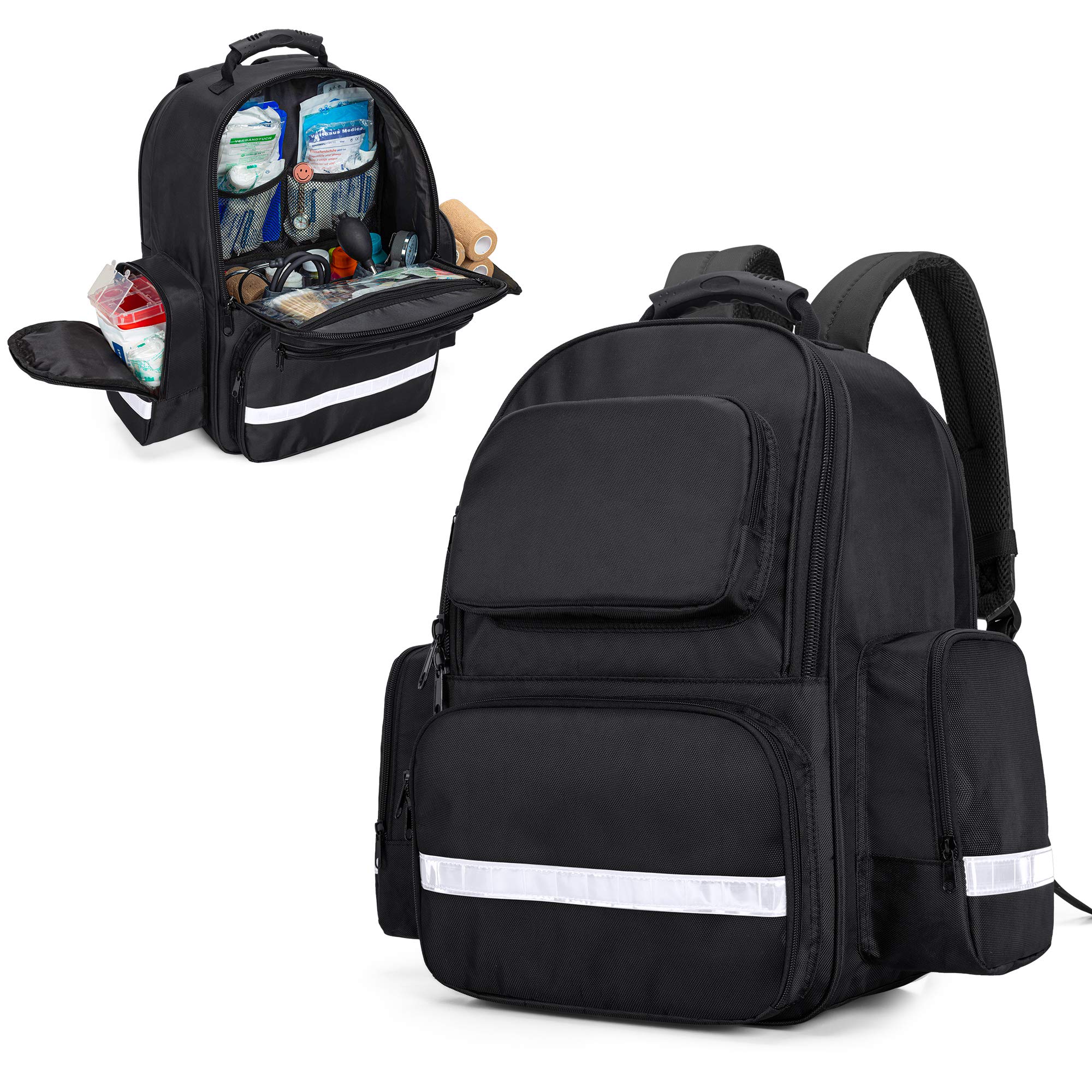 【送料無料】[Trunab] 救急リュック 救急バッグ メディカルリュック 防災 大容量 メディカルバッグ (ブラック)