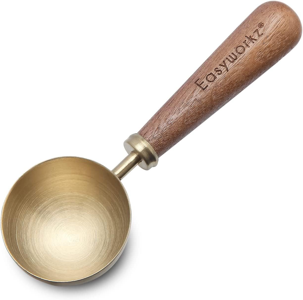 【送料無料】Easyworkz レトロ コーヒー 計量 スプーン 10グラム ステンレス製 スクープ 黒クルミのハンドル「シャンパンゴールド」