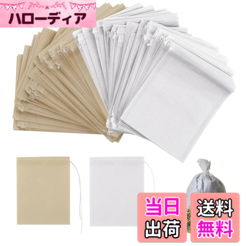 【送料無料】Simpeak お茶バッグ 200枚 ティーパック 紐付き 使い捨て 茶こし 空の袋フィルター 無漂白 天然 ルースリーフティー＆コーヒー用(6*8cm)