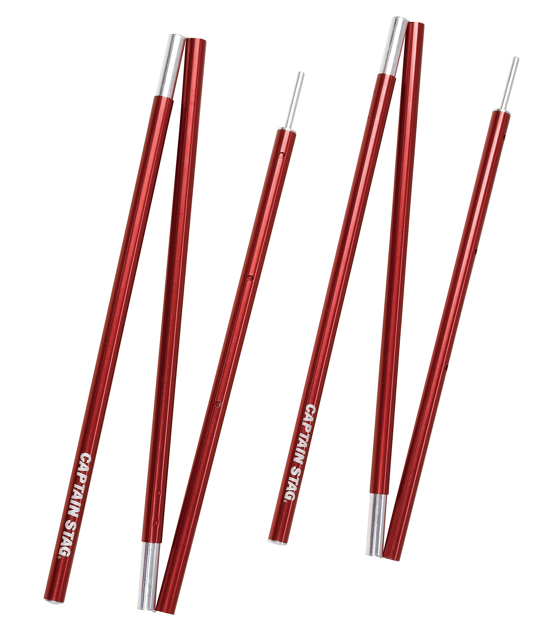 【送料無料】キャプテンスタッグ(CAPTAIN STAG) テント・タープ部品 ポール アルミ アジャスタブルポール 外径16x最大長さ1400mm 2本組 収納バッグ付き レッド UA-4542