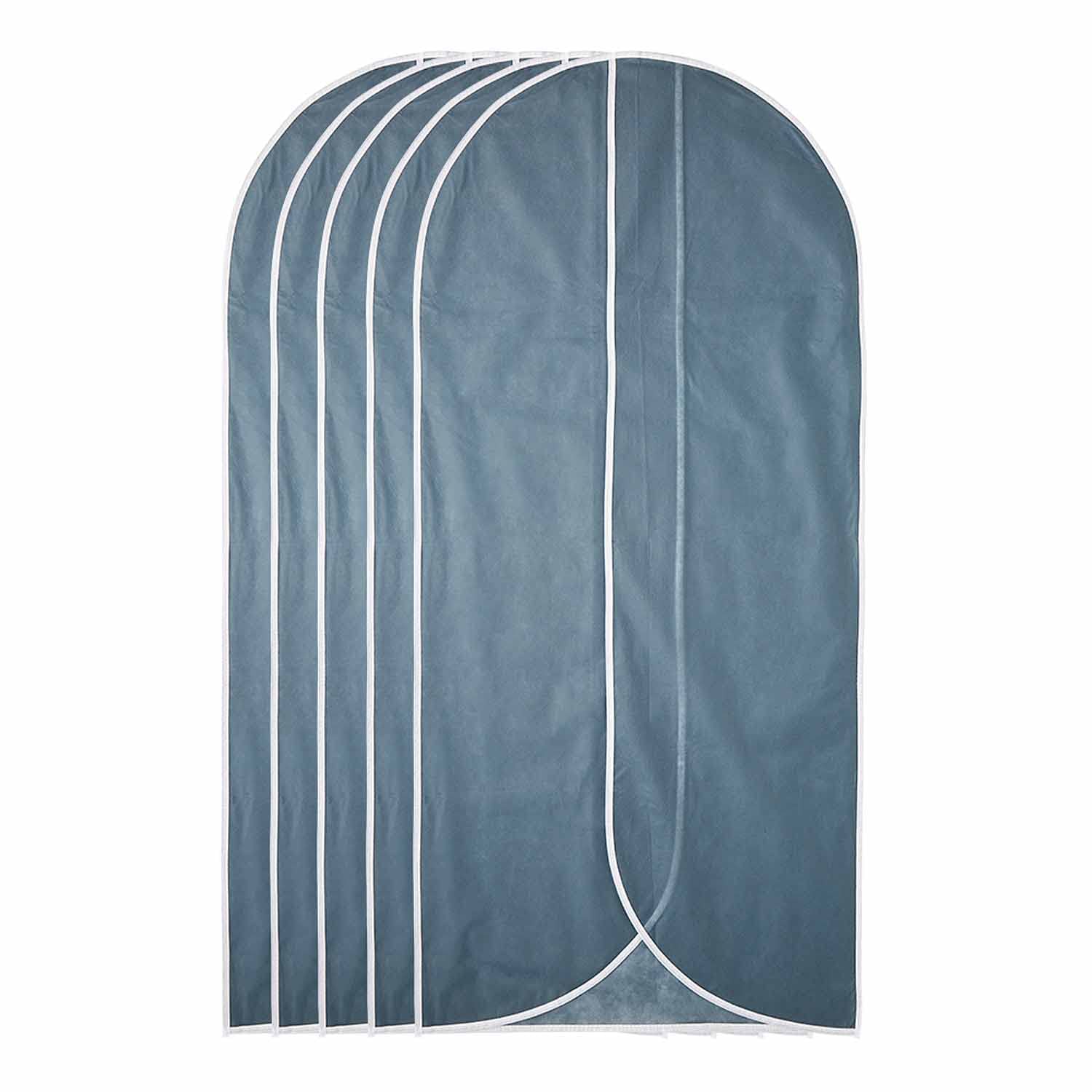【送料無料】アイメディア(Aimedia) 衣類カバー スーツカバー ロング 5枚組 洋服 ホコリよけ 合わせタイプ 防塵 ハンガー 収納 防汚 コート ワンピース 不織布 収納袋 グレー