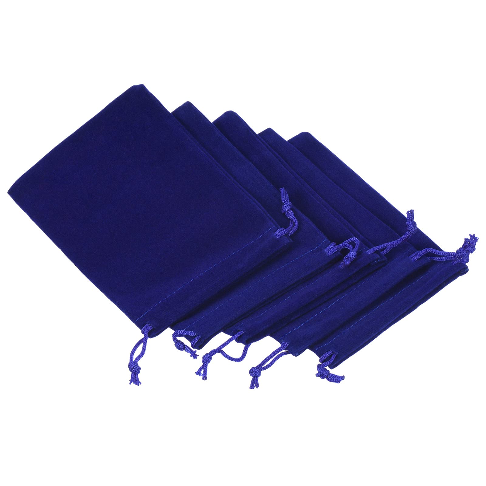 【送料無料】PATIKIL マイクロファイバーポーチ 14x10 cm ダークブルー 5個 柔らかい ストレージ 巾着ギフトバッグ メガネ ウェディング用