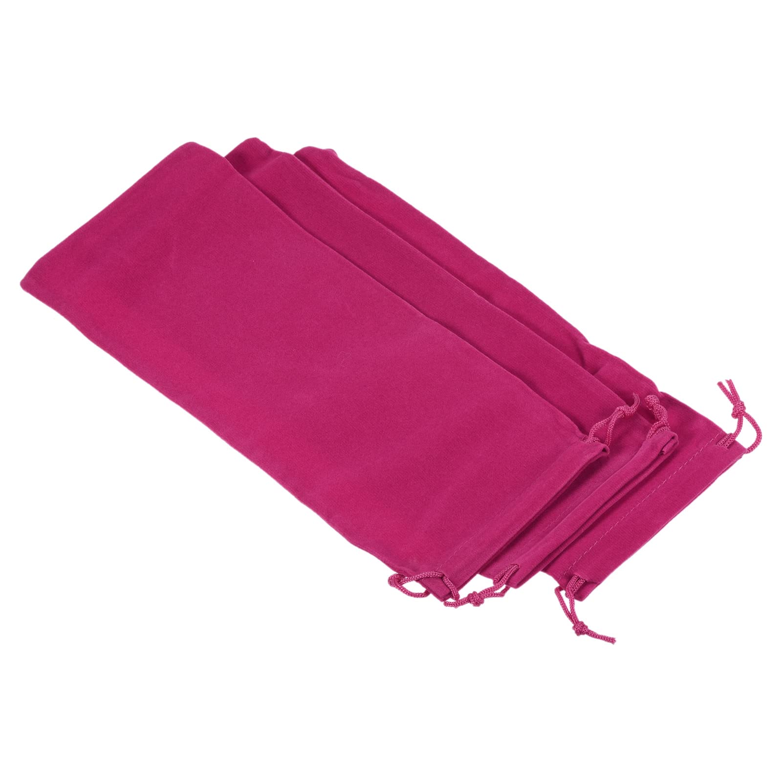 【送料無料】PATIKIL マイクロファイバーポーチ 25x10 cm ローズレッド 3個 柔らかい ストレージ 巾着ギフトバッグ メガネ ウェディング用