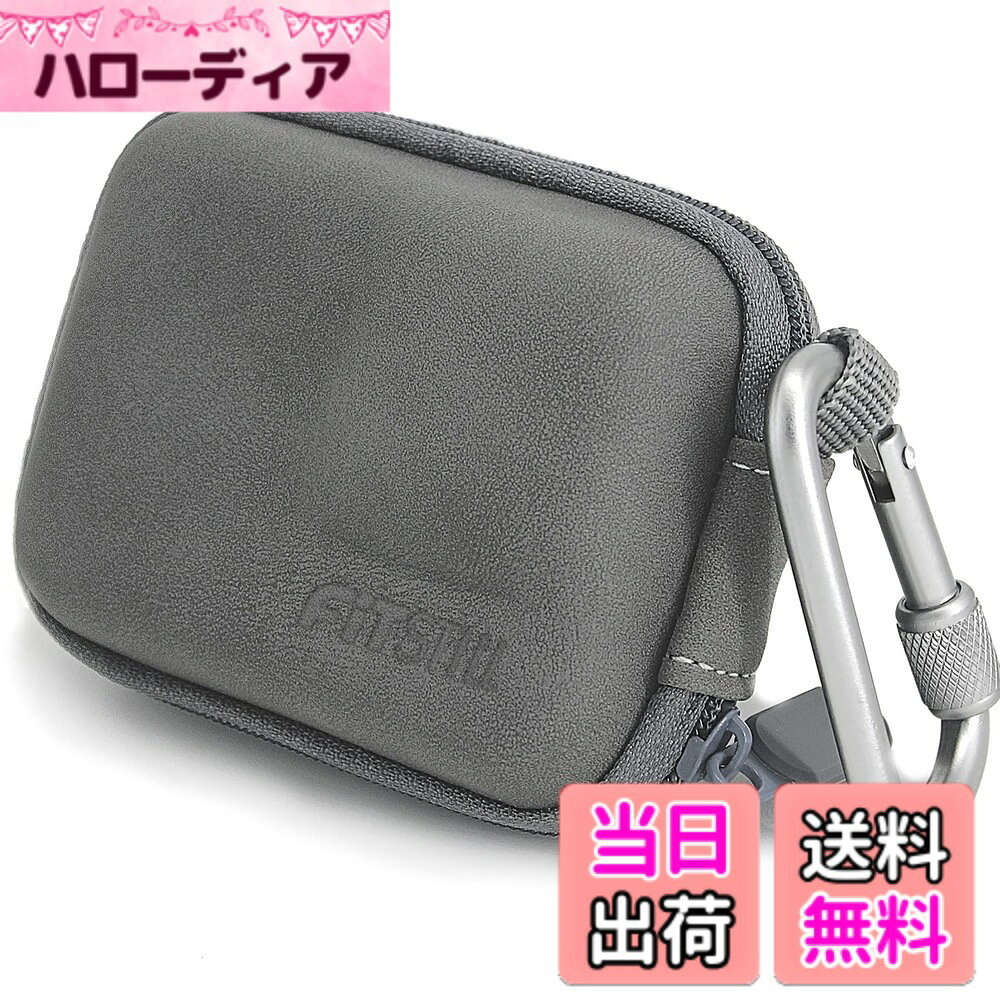 FitStill 灰色のミニ防水カメラバッグ Go Pro Hero 13/12/11/10/9/8/7 /(2018)/ 6/5 Blackの場合、ハードシェルトラベルオーガナイザー DJI Osmo Action 2、AKASO、Campark、YIActionCameraなどに適しています
