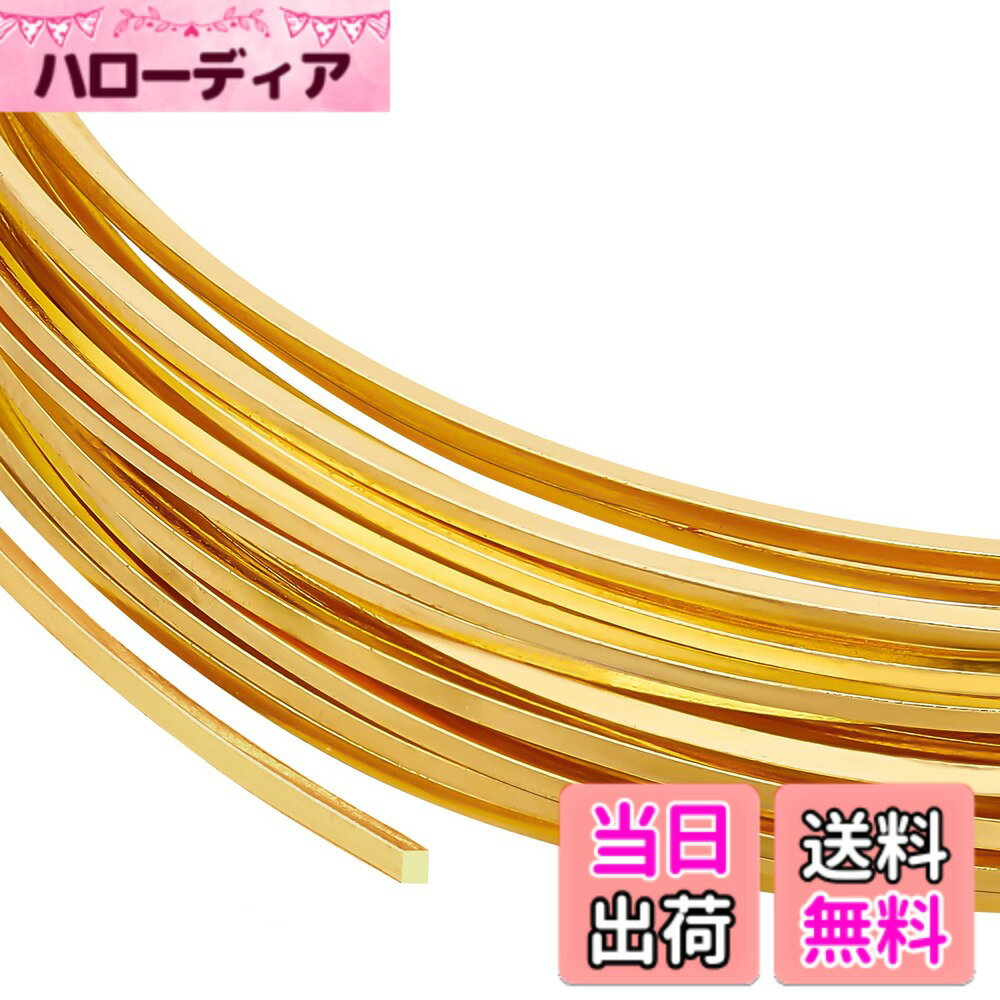 Rakuten - 【送料無料】BENECREAT 全長5m線径0.8mm スクエアアクセサリーワイヤー 電気メッキ アートワイヤー 光沢感 クラフト銅 ゴルード