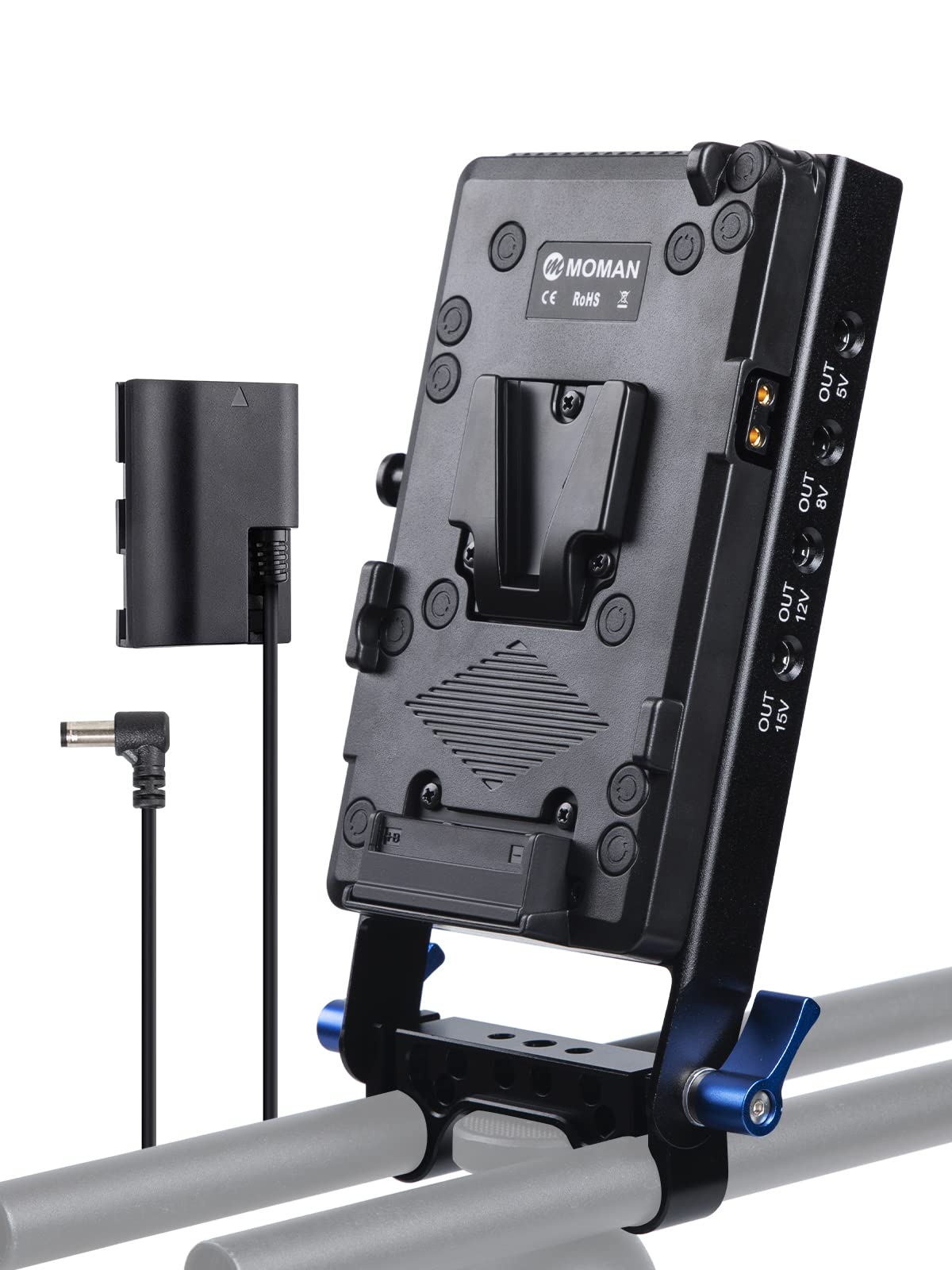 【送料無料】vマウントプレート, MOMAN VBP D-TAP/DC/USB電源出力 電源供給 15mmロッドクランプ LP-E6ダミーバッテリー 仮想電池 Sony Canon blackmagic デジタルカメラ、ビデオカメラ、一眼レフに適用, vマウント-vロック-バッテリー-プレート