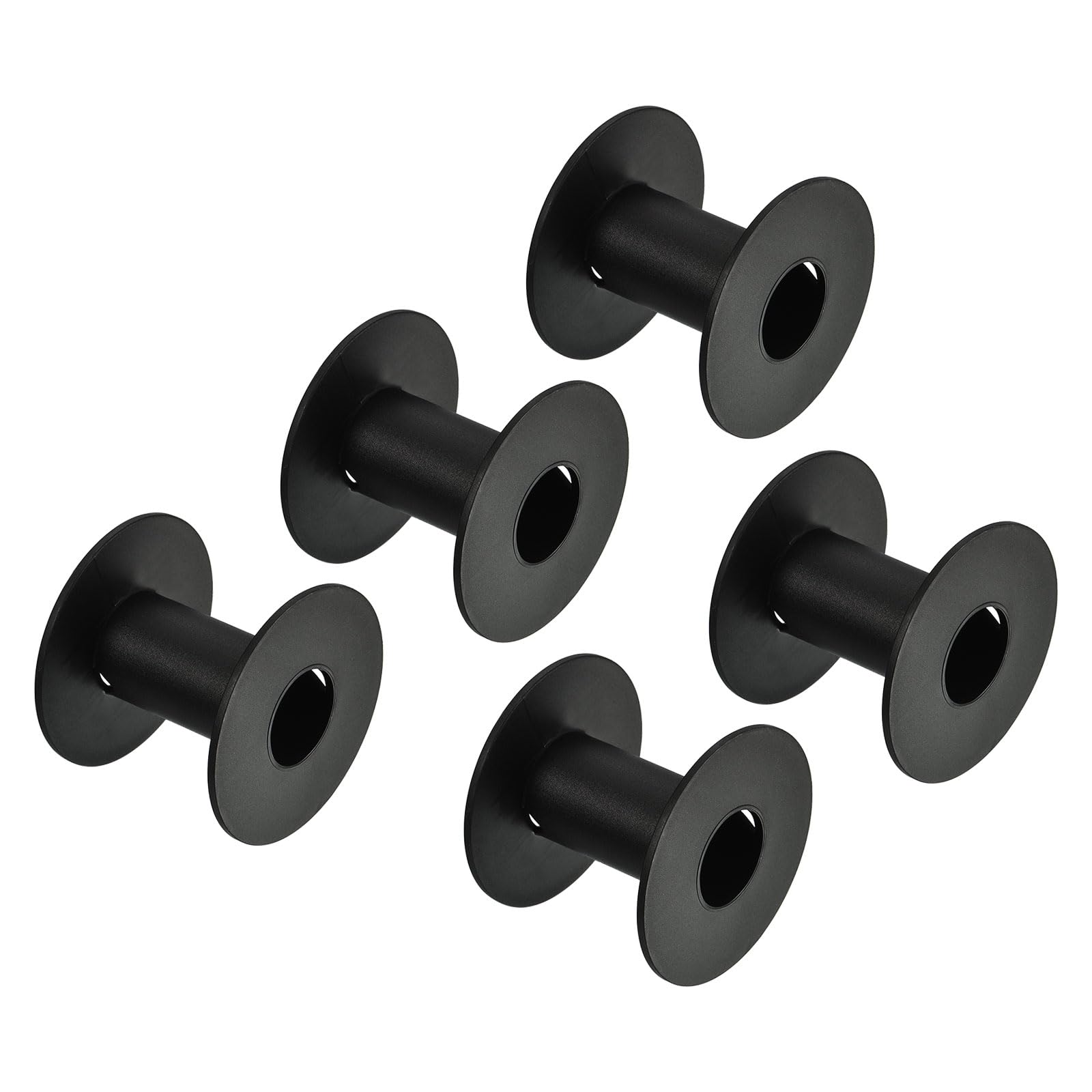 【送料無料】PATIKIL 71mm フロスボビン 10個 プラスチック 空のスプール ワイヤー織りボビン チェーンテープ 刺 縫製用 ブラック