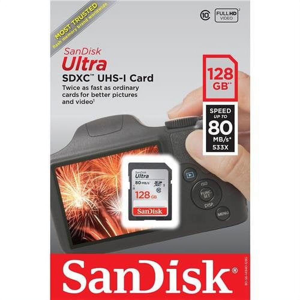 【送料無料】SanDisk 128GB Ultra SDXC UHS-I Memory Card - Up to 140MB/s, C10, U1, Full HD, SD Card - SDSDUNB-128G-GN6IN