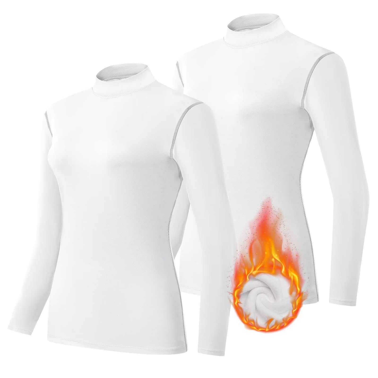 【送料無料】[Sillictor] スポーツ インナー シャツ レディース 裏起毛 ハイネック 長袖 コンプレッション トップス アンダー ウェア 【通気速乾・保温防臭】 2219*2 ホワイト L