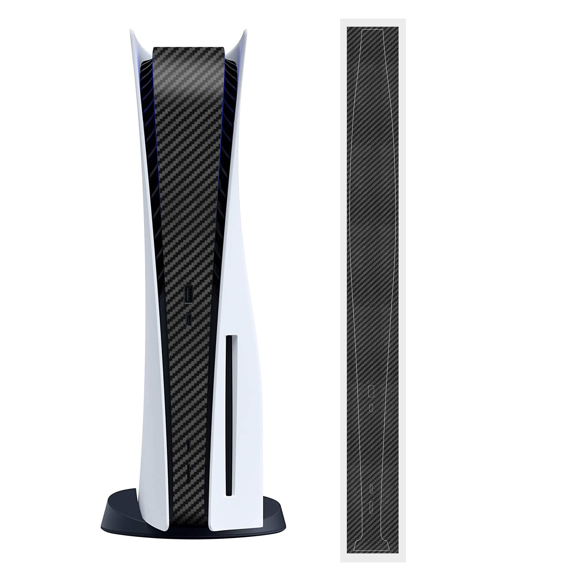 【送料無料】kwmobile Sony Playstation 5 Disc Edition対応 スキンシール - 保護フィルム ゲーム機 カスタム ほこり防止 カーボンデザイン