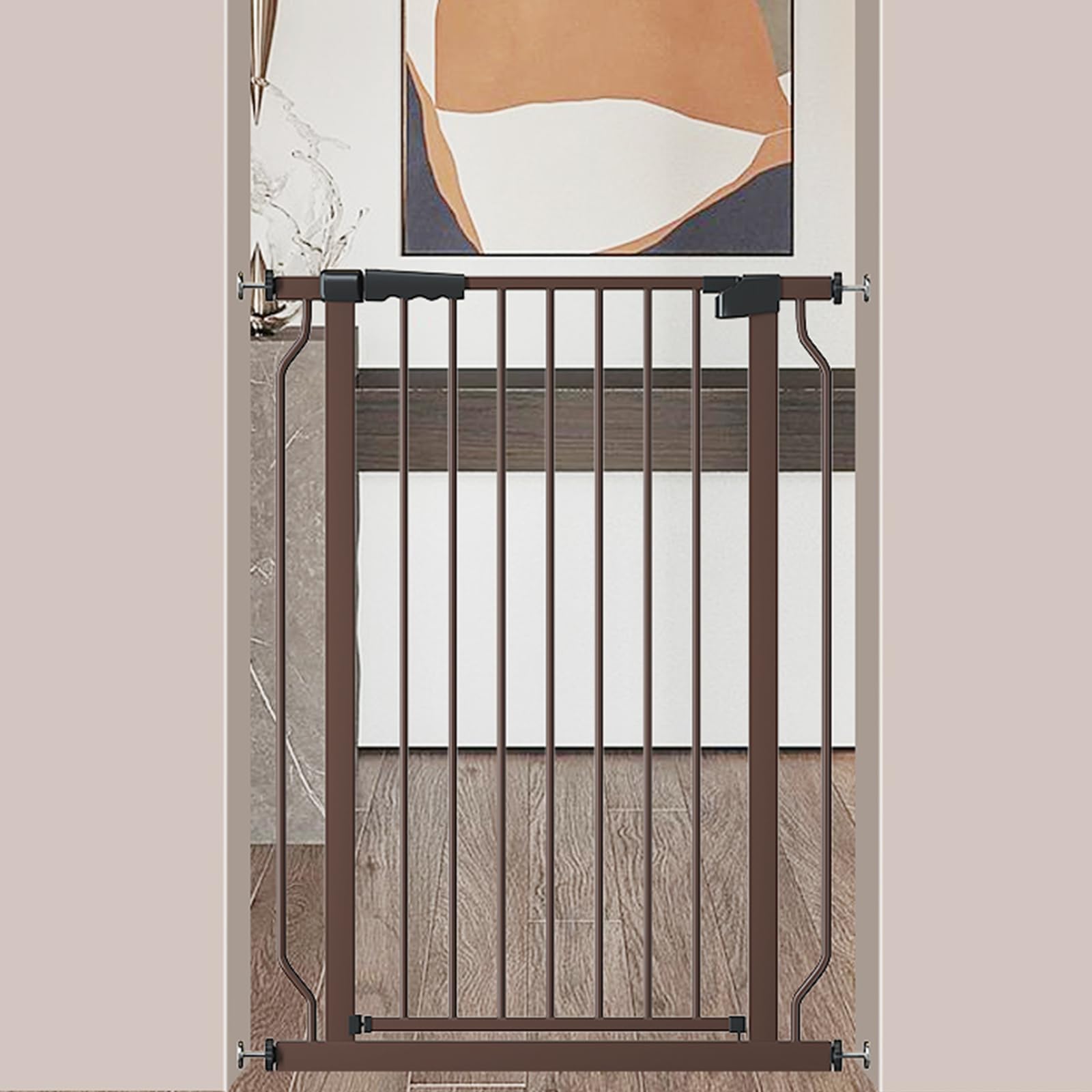 【送料無料】Seogva ベビーゲート ハイタイプ 高さ103cm 拡張フレーム付き 自動ロック 高さ100cm以上つっぱり式 穴開け不要 前後90度開閉 セーフティー安全ゲート 扉開閉式 二重ロック ブラック ホワイト 設置幅79-88cm