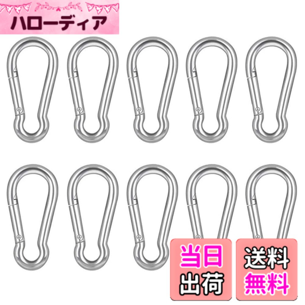 【送料無料】XSAJU カラビナ 304ステンレス Dリング 小型 自動ロック アウトドア用品 登山 キャンプ用品 (4cm 10個セット) hellodear-10989906 ハローディア楽天市場店 パッケージ画像