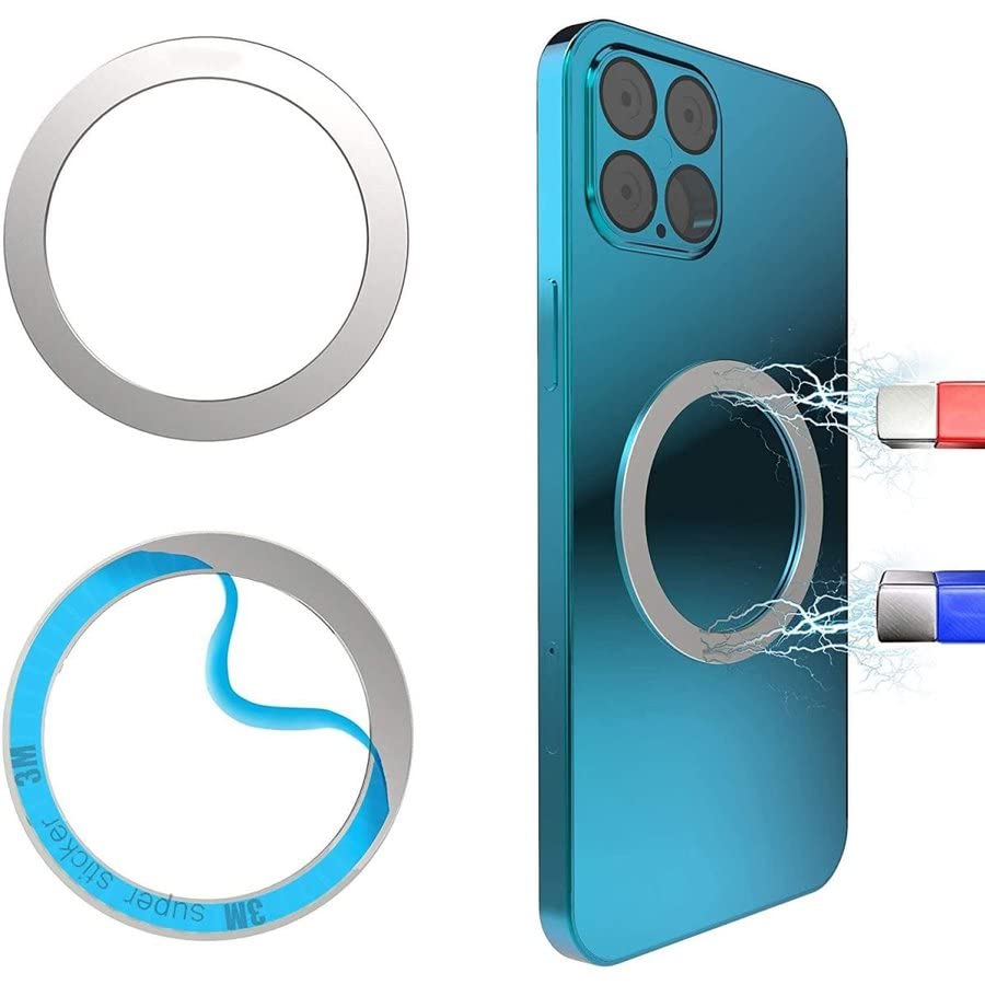 【送料無料】Sisyphy Magsafe対応 リング 磁気増強 メタルリング (シルバー2つ入り) ワイヤレス充電用 iPhone 15/14/13/12/11/X シリーズ対応 Samsung Galaxy S24/S23/S22/S21/S20 Note Ultra Fold5などに 対応