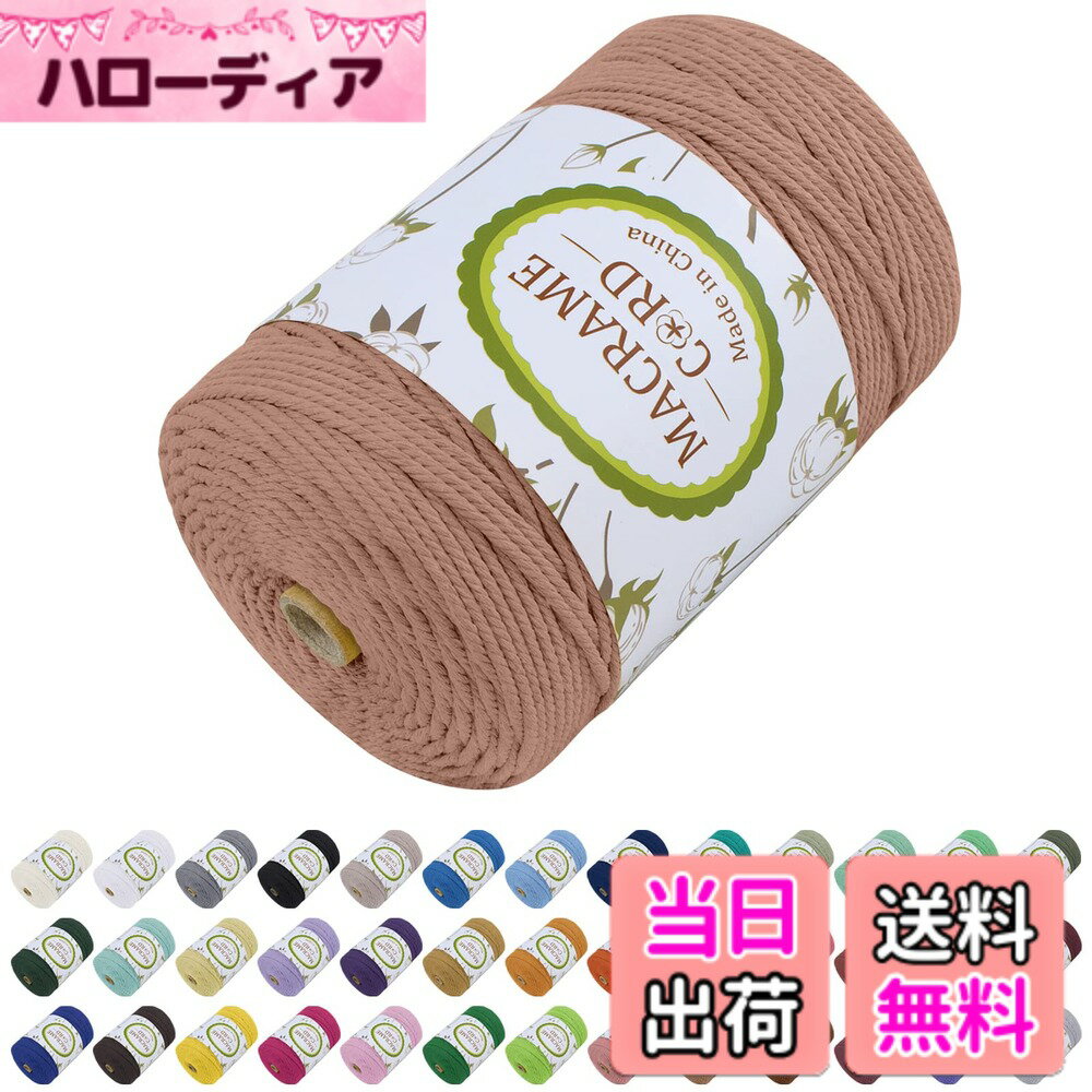 Lining Cloths - 【送料無料】LEREATI マクラメロープ 3mm x 300m, マクラメ 糸 コットン マクラメ 紐 天然綿糸, 綿ロープ の場合 DIY, 壁掛け、夢キャッチャー、鉢植え装飾, 編み物, ボヘミア結婚式アーチの装飾 (ブリックレッド)