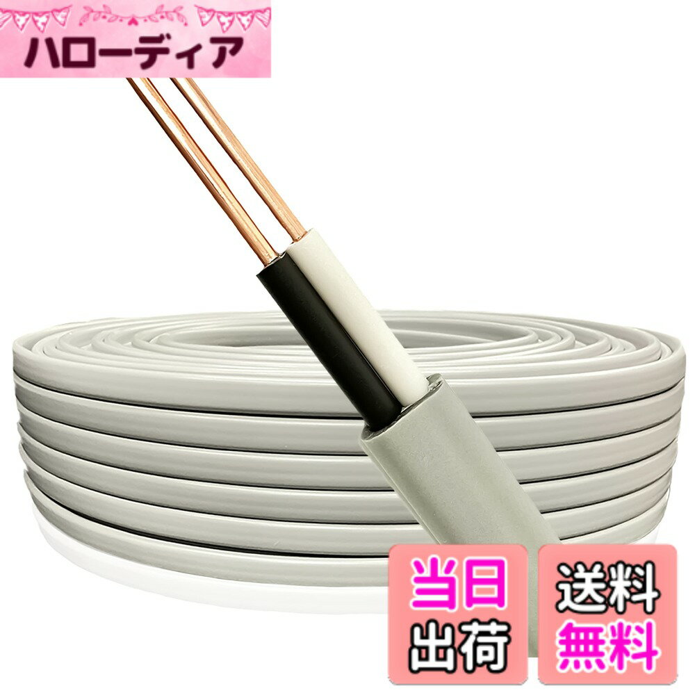 【送料無料】VVFケーブル 2.6mm 2芯 10m 【2芯-3芯選択可】【1m-95m選択可】切り売り 600V ビニル絶縁ビニルシース平形ケーブル 屋内配線 電線