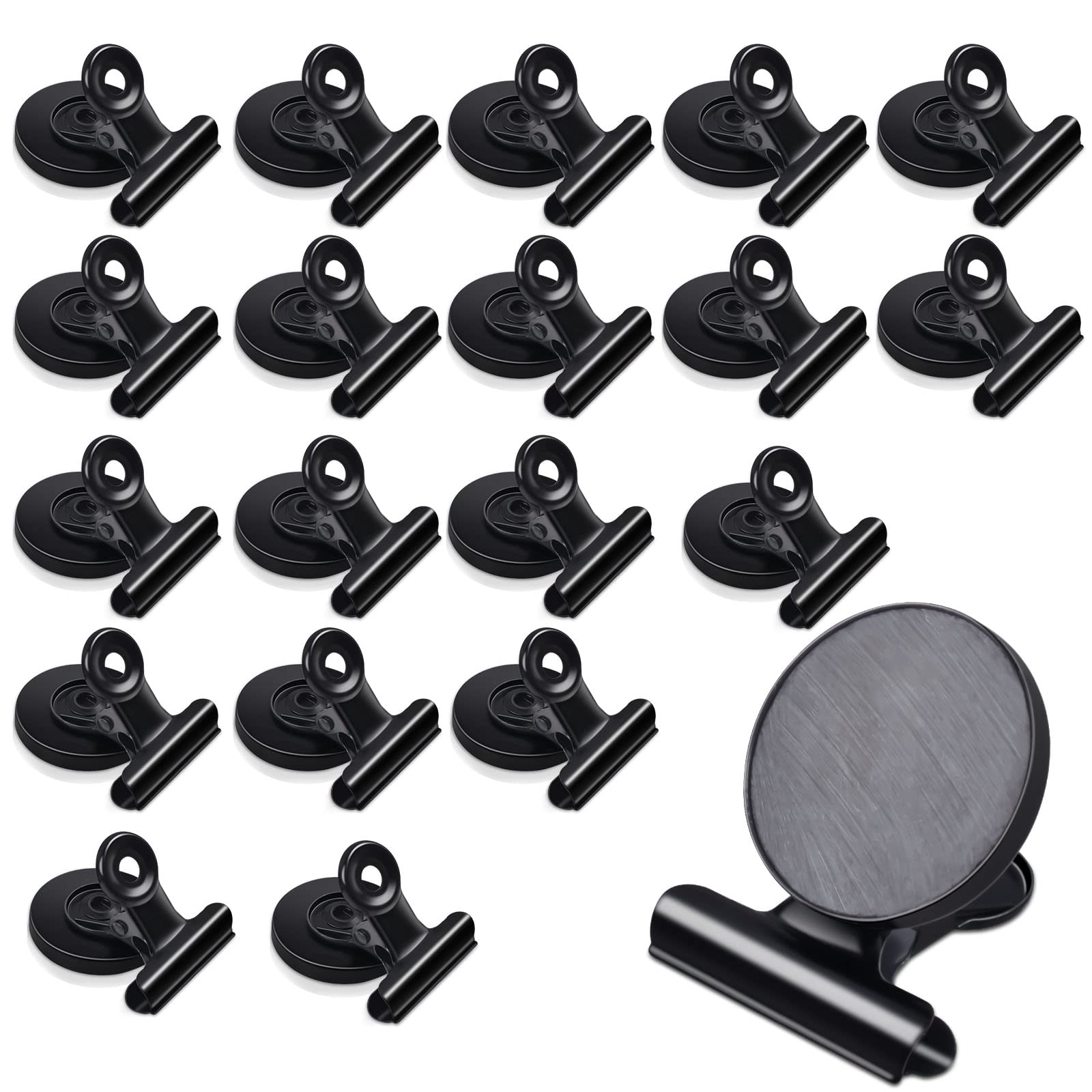 【送料無料】MAGXCENE 20個セット マグネットクリップ 強力 金属製の磁石クリップ 冷蔵庫マグネット ホワイトボード 地図 黒板 事務所 オフィス用品 フッククリップ 掲示・メモ留め用
