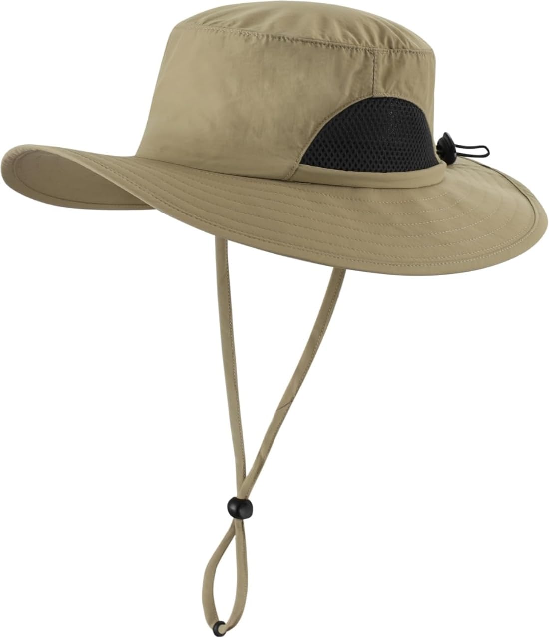 【送料無料】[Connectyle] 幼児 キッズ つば広 サファリハット 日よけ帽子 通園 通学 メッシュ UVカット ハット 子供 男の子 女の子 カーキ