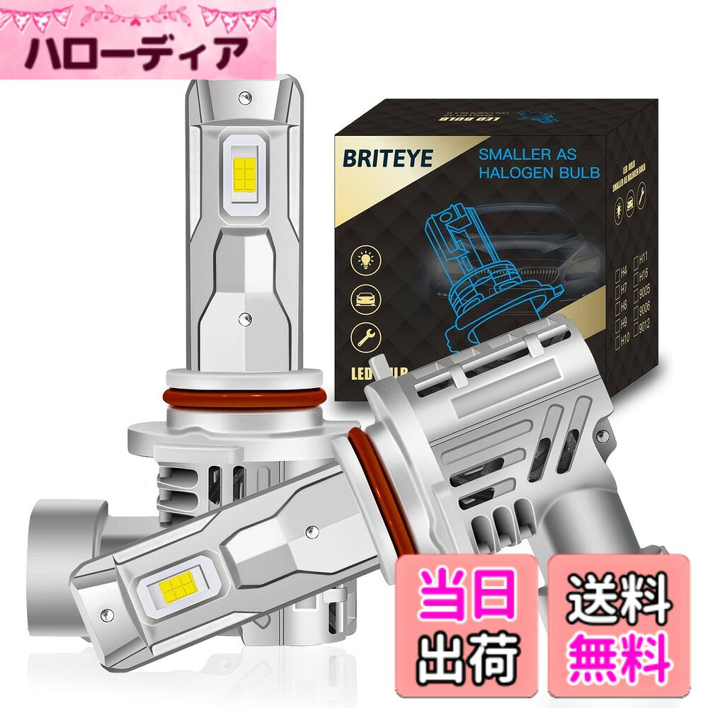 【送料無料】【新型大光量モデル】Briteye 9005 HB3 LEDハイビーム用 爆光 ヘッドライト HB3LEDバルブ 新車検対応 6500Kホワイト 進化したMiniサイズ 一体型LEDヘッドライト 最強ルーメン 瞬間起動 静音冷却ファン内蔵 LEDライト12V/24V車対応 2個入