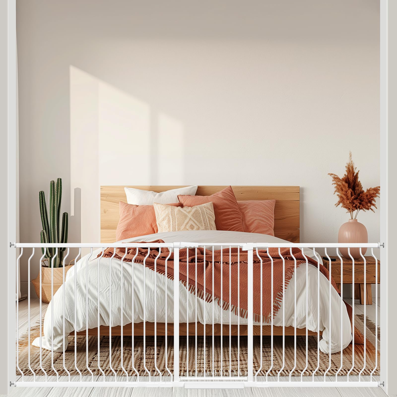 【送料無料】Seogva ベビーゲート ハイタイプ 高さ103cm 拡張フレーム付き 自動ロック 高さ100cm以上つっぱり式 穴開け不要 前後90度開閉 セーフティー安全ゲート 扉開閉式 二重ロック ブラック ホワイト 設置幅217-238cm