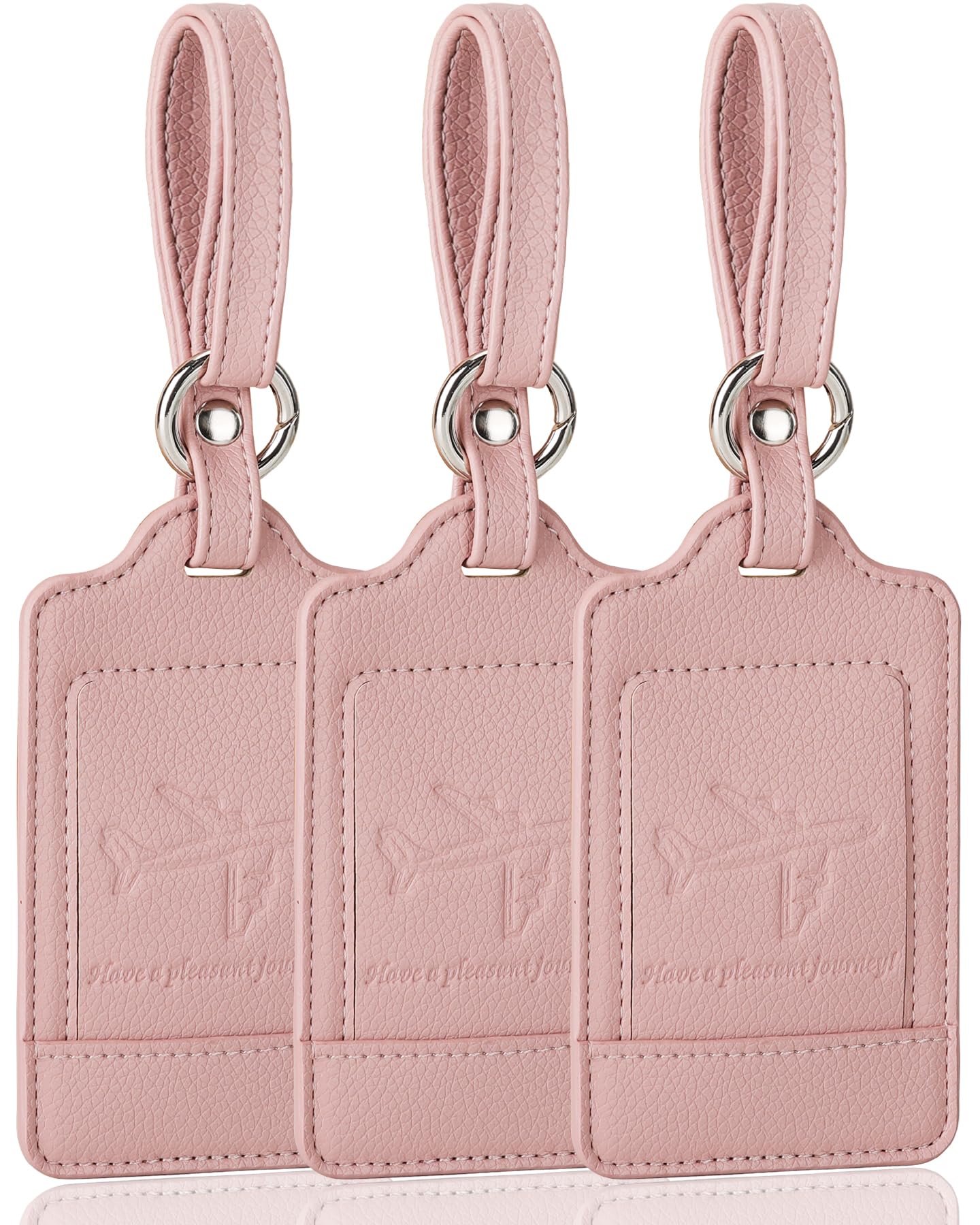 【送料無料】Teskyer ネームタグ 荷物タグ スーツケースタグ 出張用タグ 番号札 バッグ用ネームタグ 旅行タグ トラベル用 海外旅行 紛失防止 旅行小物 三枚入り (ピンク)