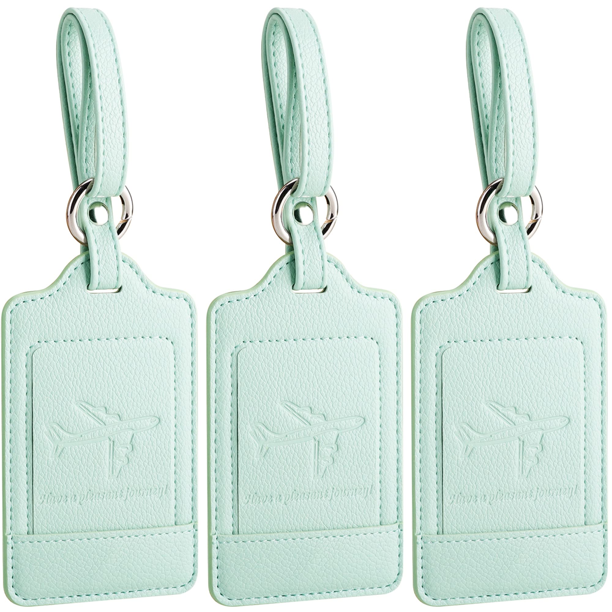 【送料無料】Teskyer スーツケース タグ ネームタグ ラゲッジタグ 荷物タグ スーツケース 名札 目印 出張用タグ 番号札 バッグ用ネームタグ 旅行タグ トラベル用 海外旅行 紛失防止 旅行小物 三枚入り (ミントグリーン)