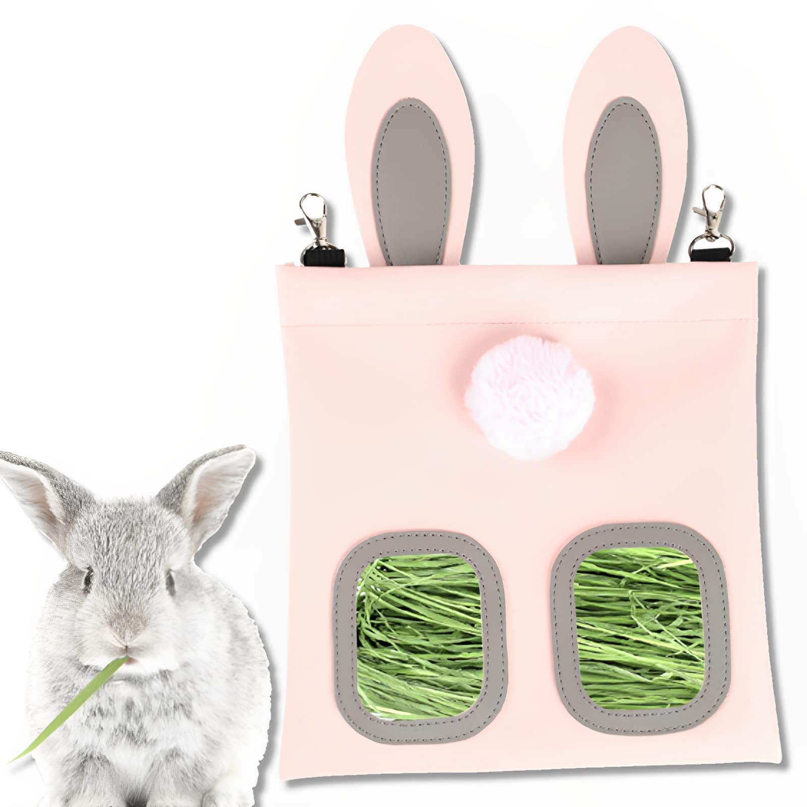 【送料無料】solunaterra チモシー入れ 牧草フィーダー 牧草入れ うさぎ 餌入れ モルモット チンチラ デグー (ウサ耳)